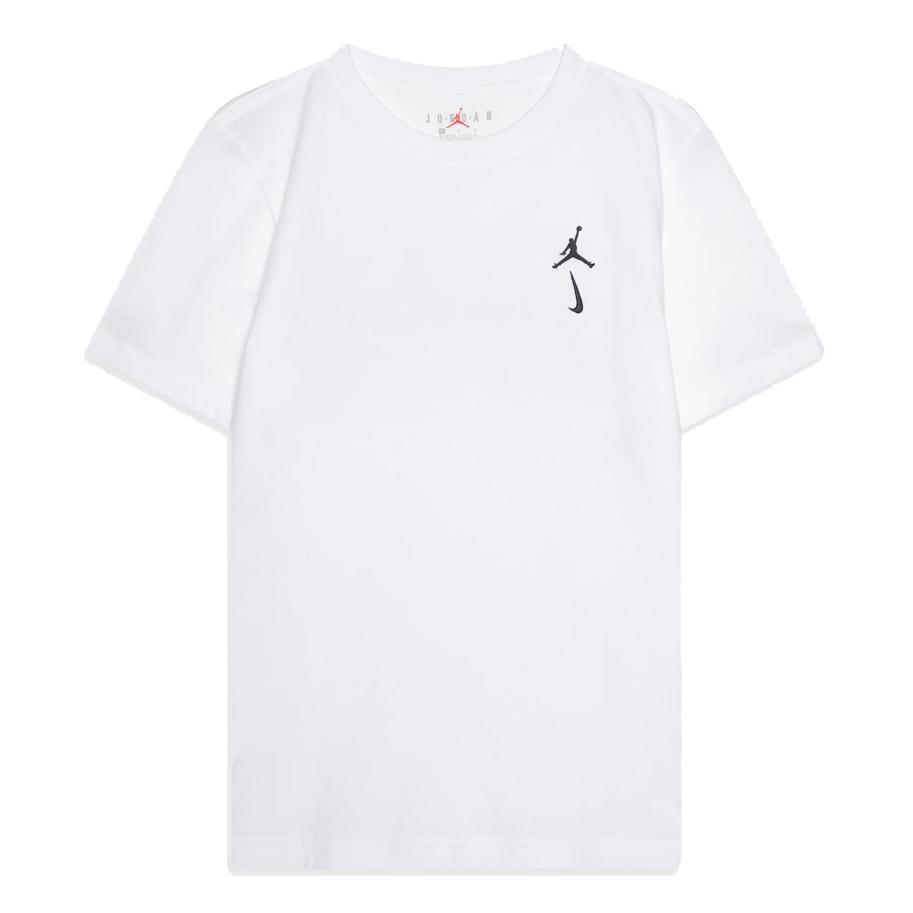 White Crew Neck T-Shirt with Embroidery