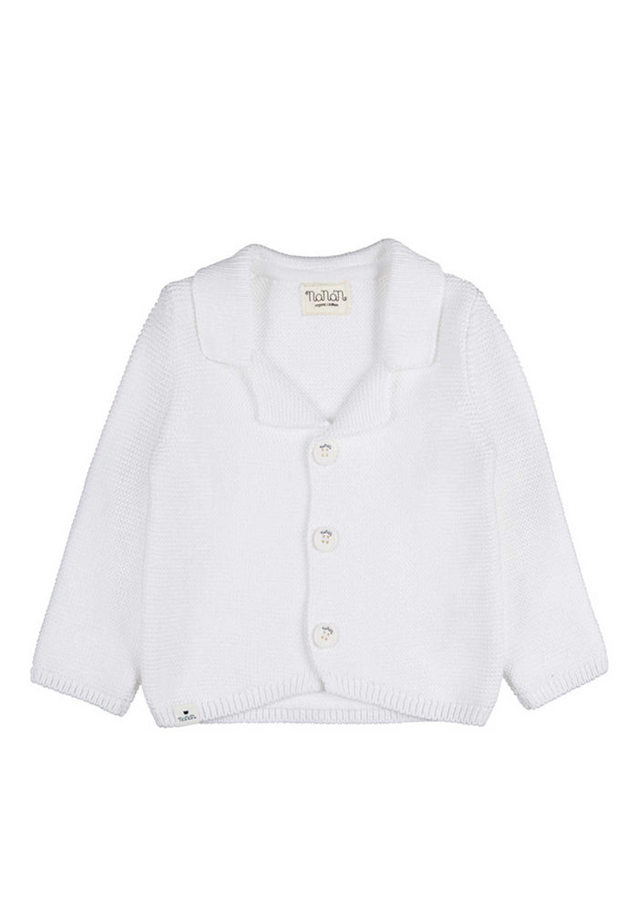 Nanan Maglia Cardigan in Filo Bianco
