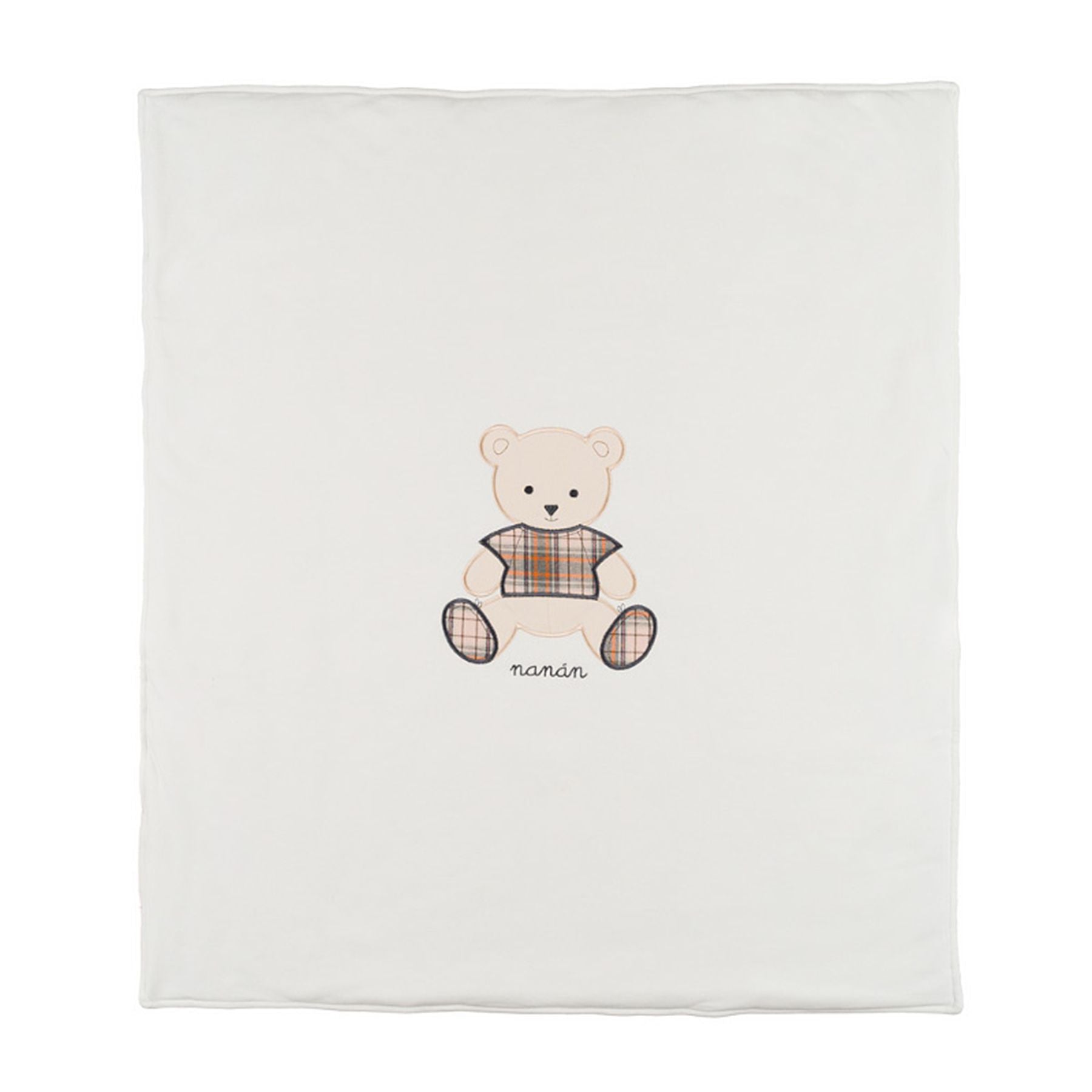 Nanan White Blanket with Teddy Bear