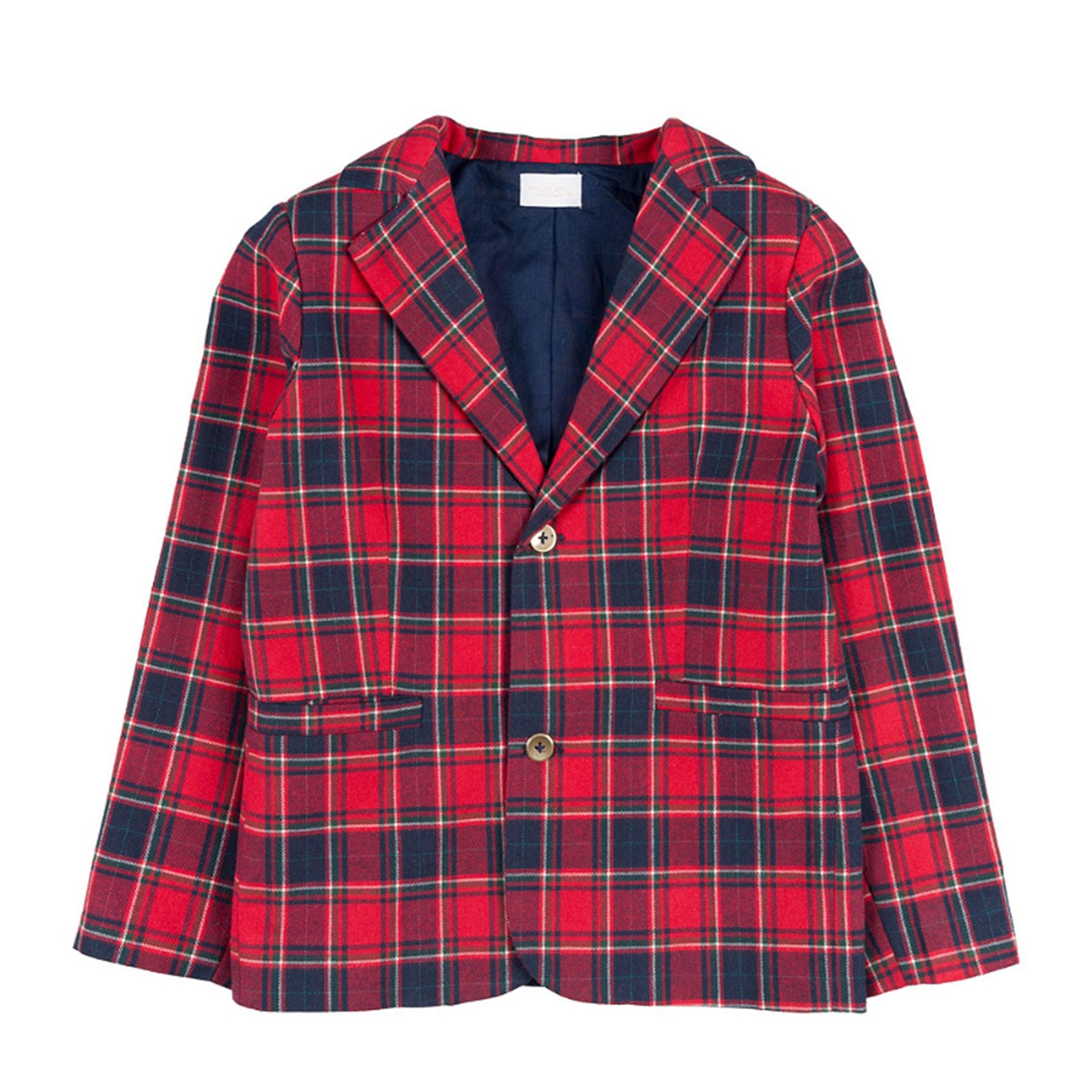 Nanan Two-Button Tartan Jacket Red Blue