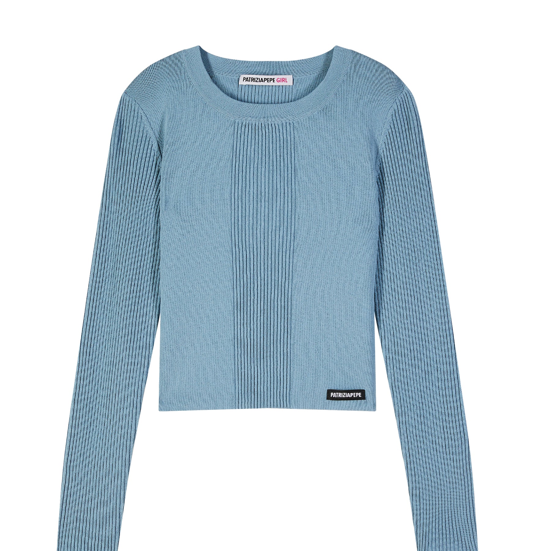 Patrizia Pepe Solid Color Ribbed Sweater