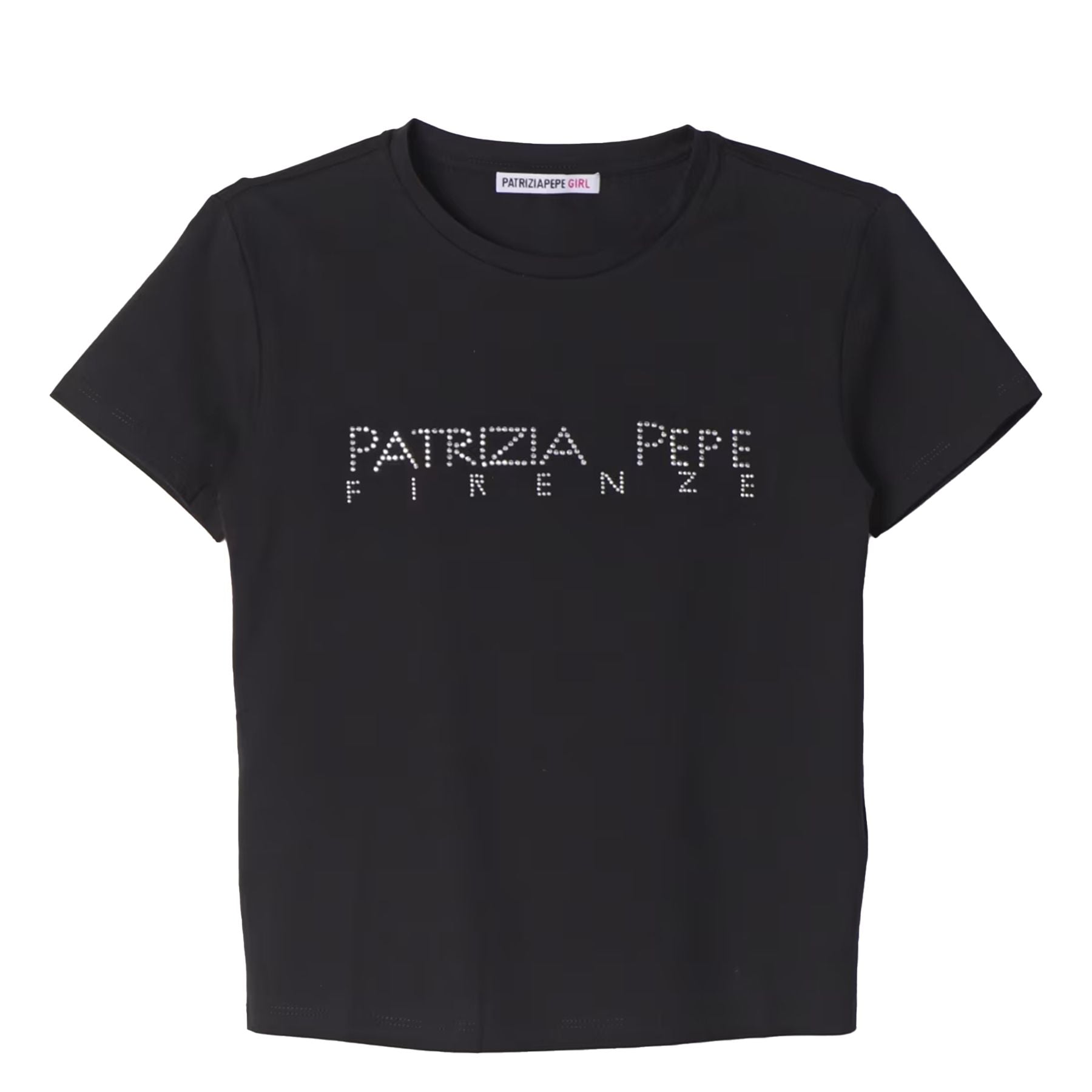 Patrizia Pepe T-shirt Logo Rhinestones