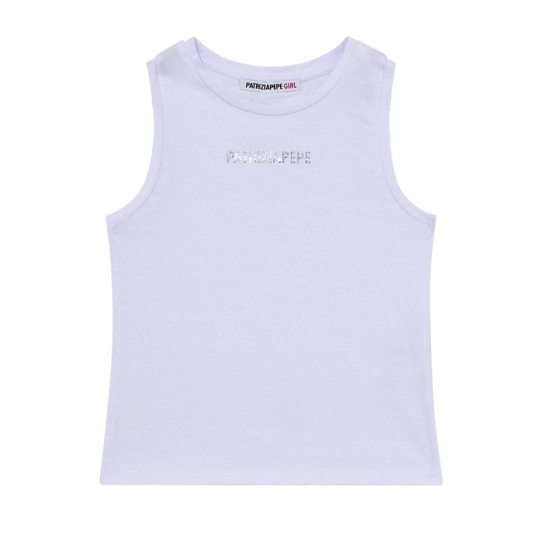 Patrizia Pepe Top Logo Rhinestone