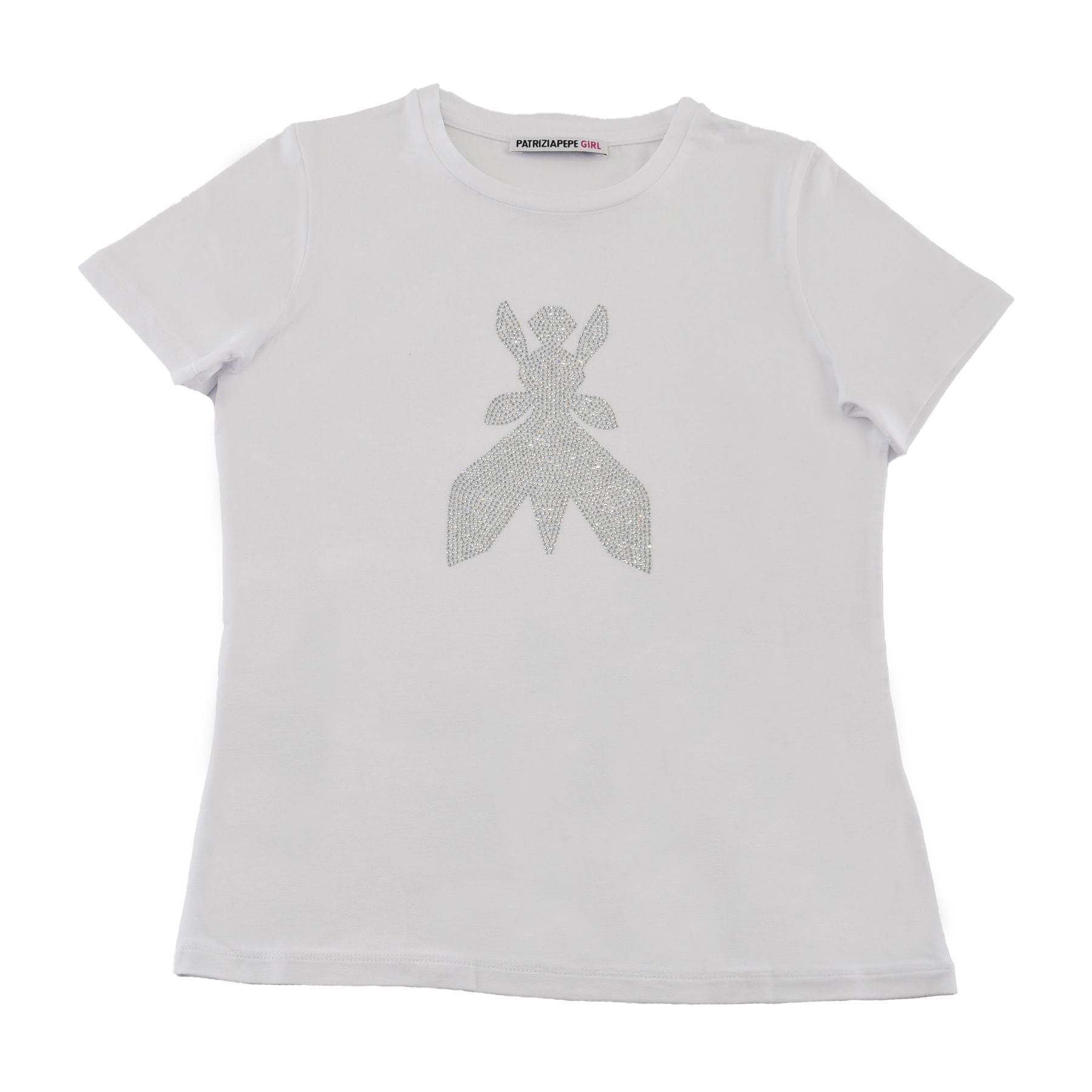 Patrizia Pepe T-shirt Logo Rhinestones