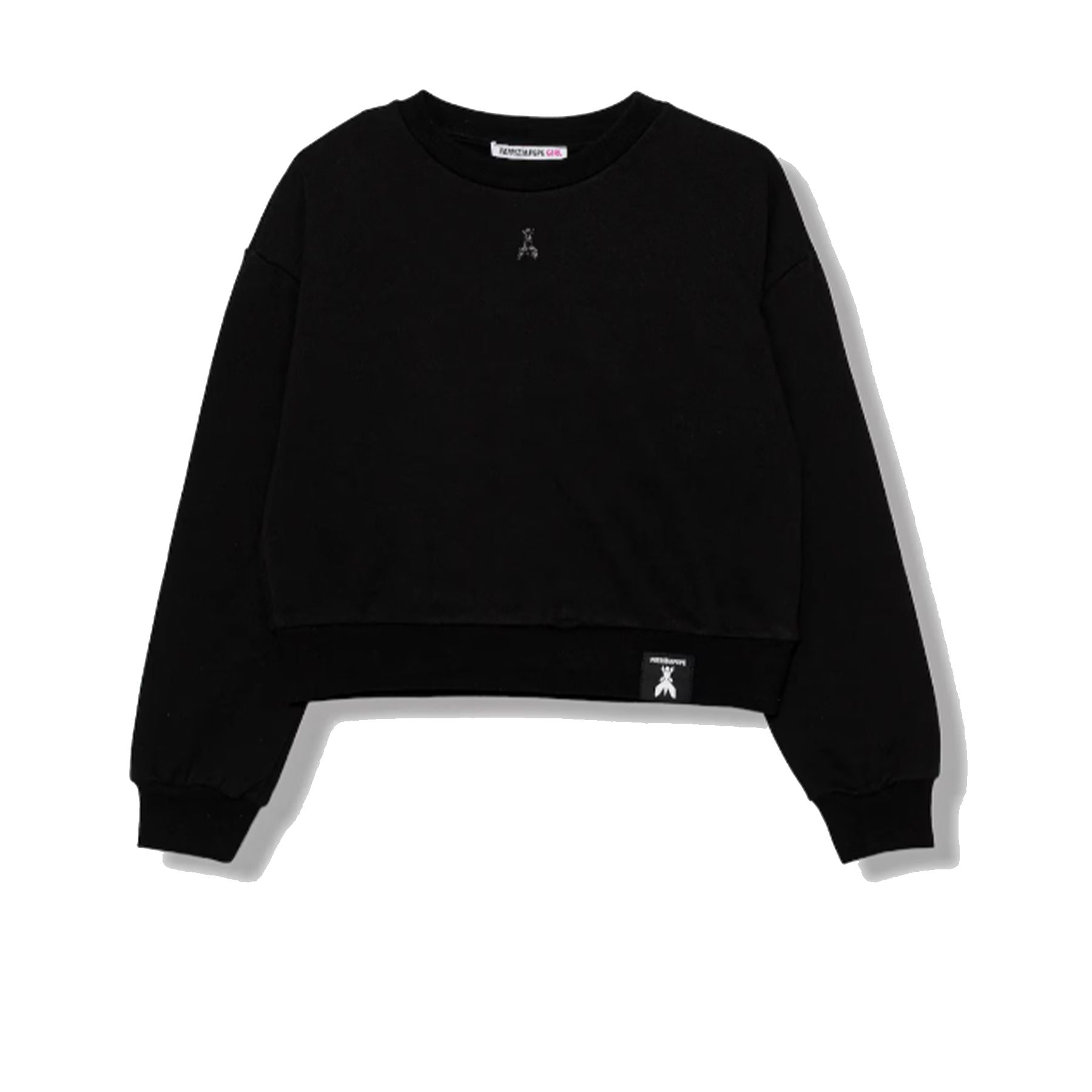 Patrizia Pepe Black Crewneck Sweatshirt with Logo