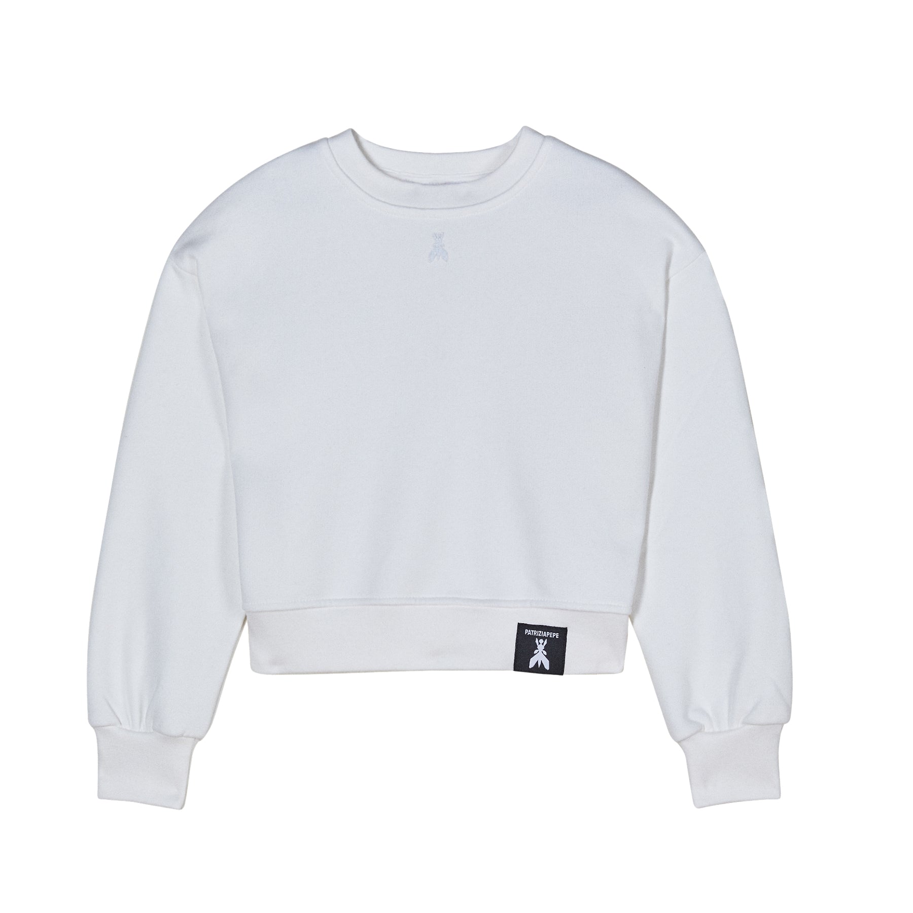 Patrizia Pepe White Crewneck Sweatshirt with Logo