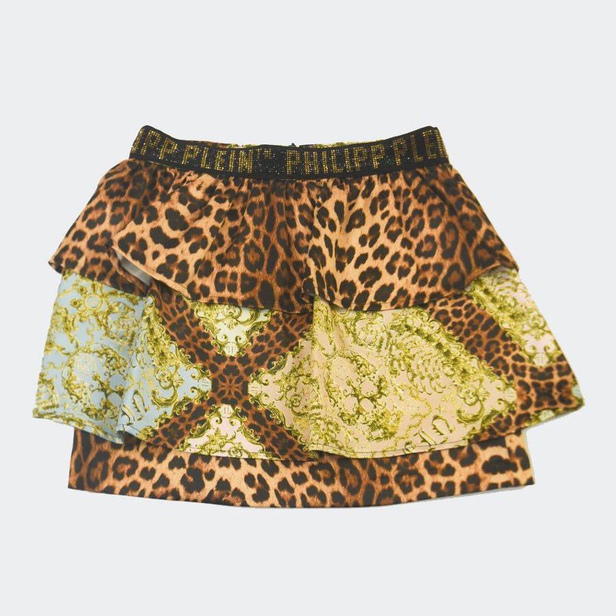Philipp Plein Glitter Logo Skirt
