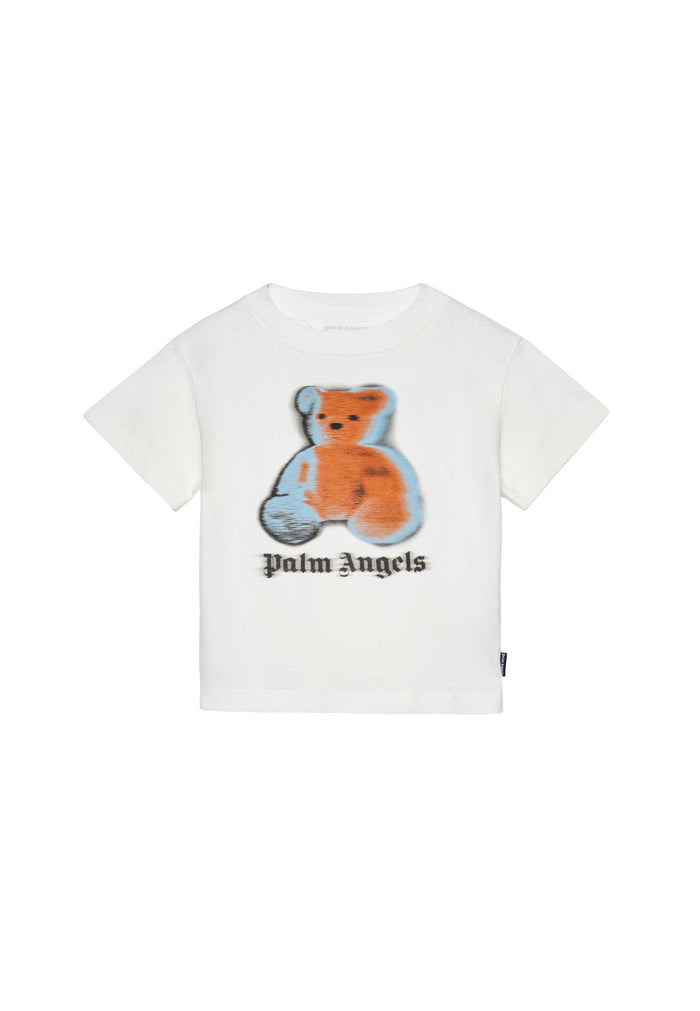 Palm angels T-shirt Bianca Girocollo Logo Orso Ragazzo