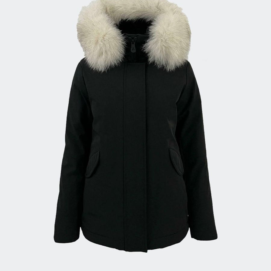 DONNET down jacket with fox fur collar