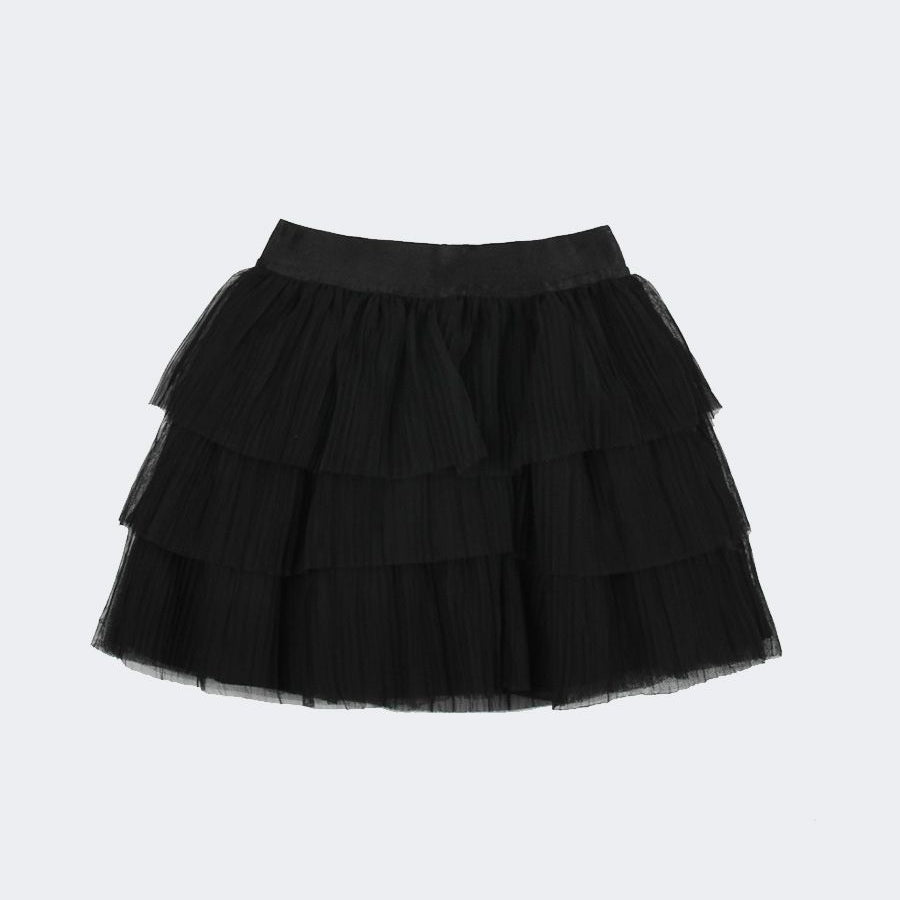 Short flared skirt with ruffles