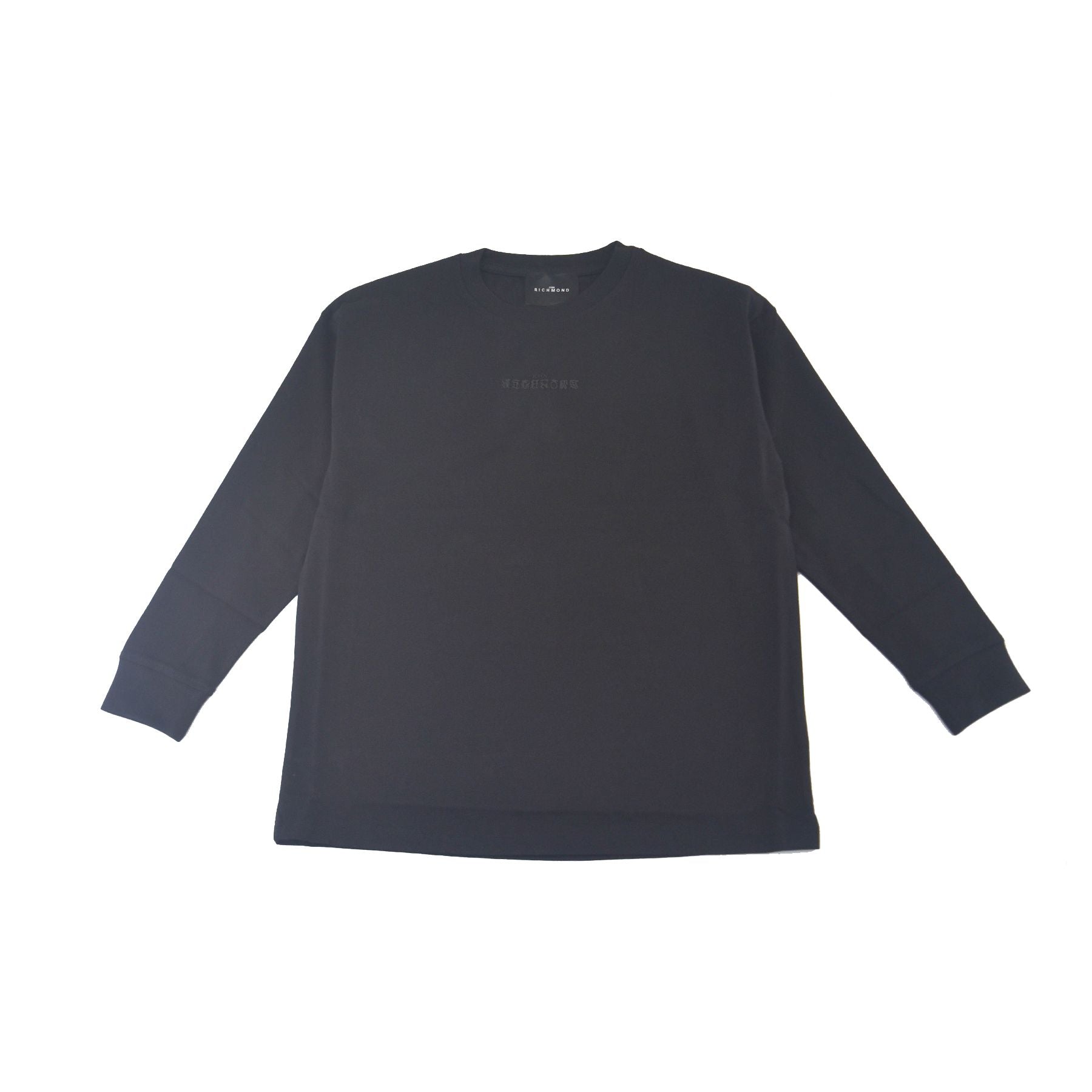 Solid color crew neck T-shirt with logo print