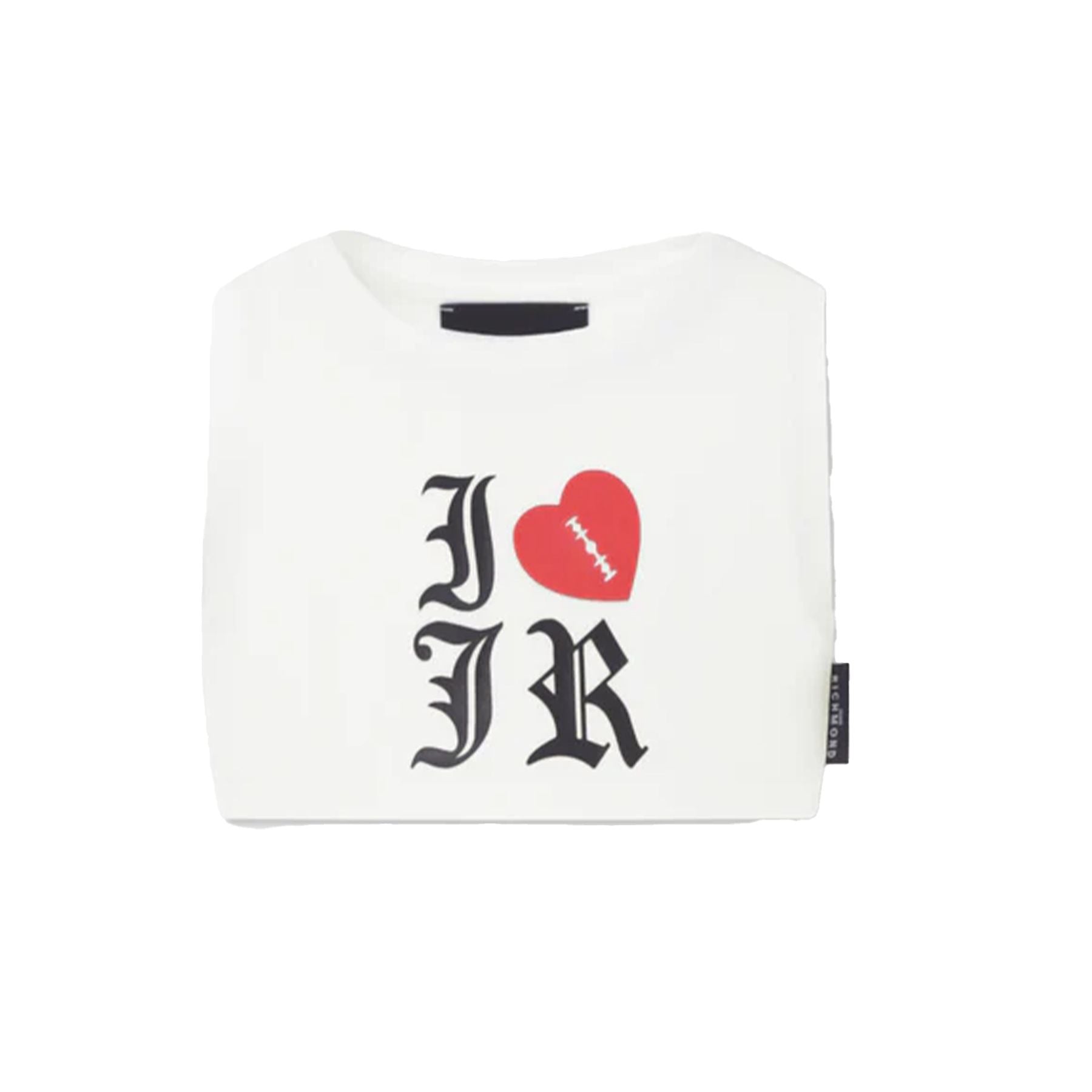 Richmond White Cropped Top for Girls with Heart Logo