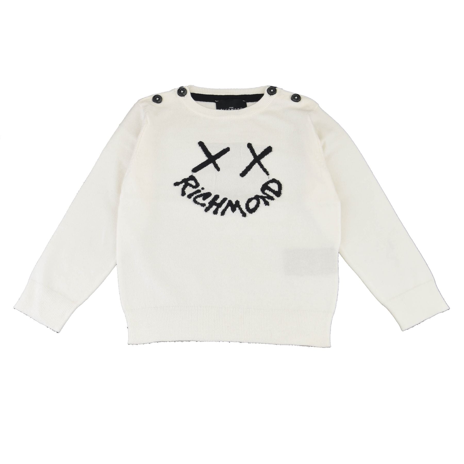 Richmond Button Closure Sweater on the Shoulders