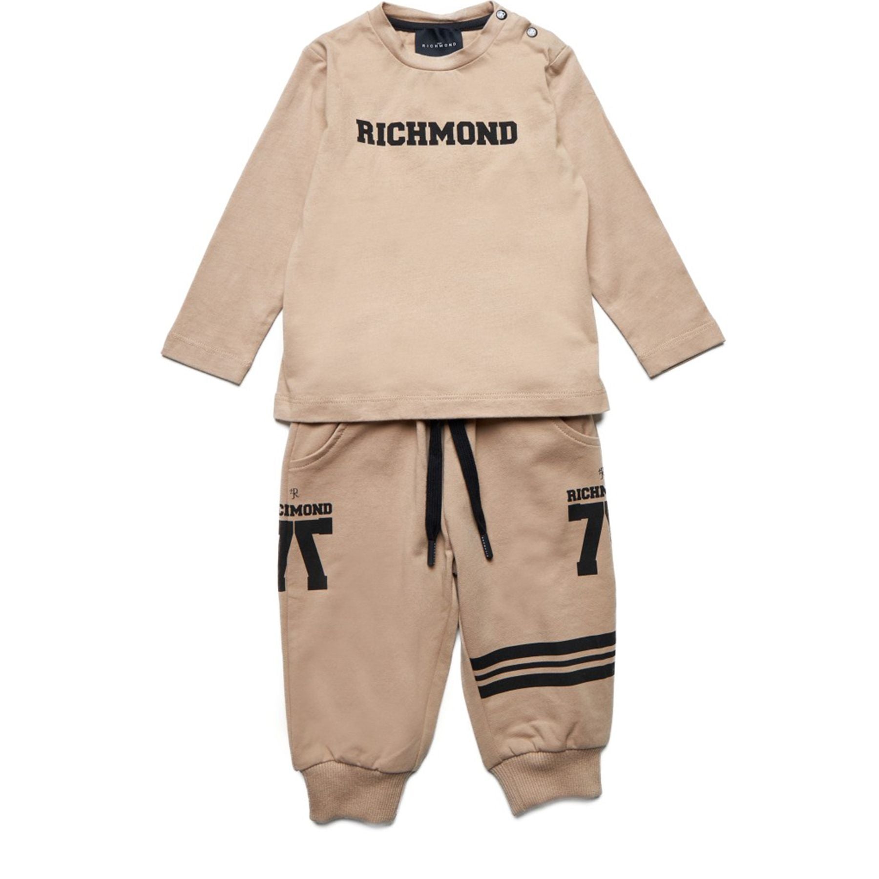 Richmond Complete Sports T-shirt and Tracksuit Bottoms in Black Biscuit