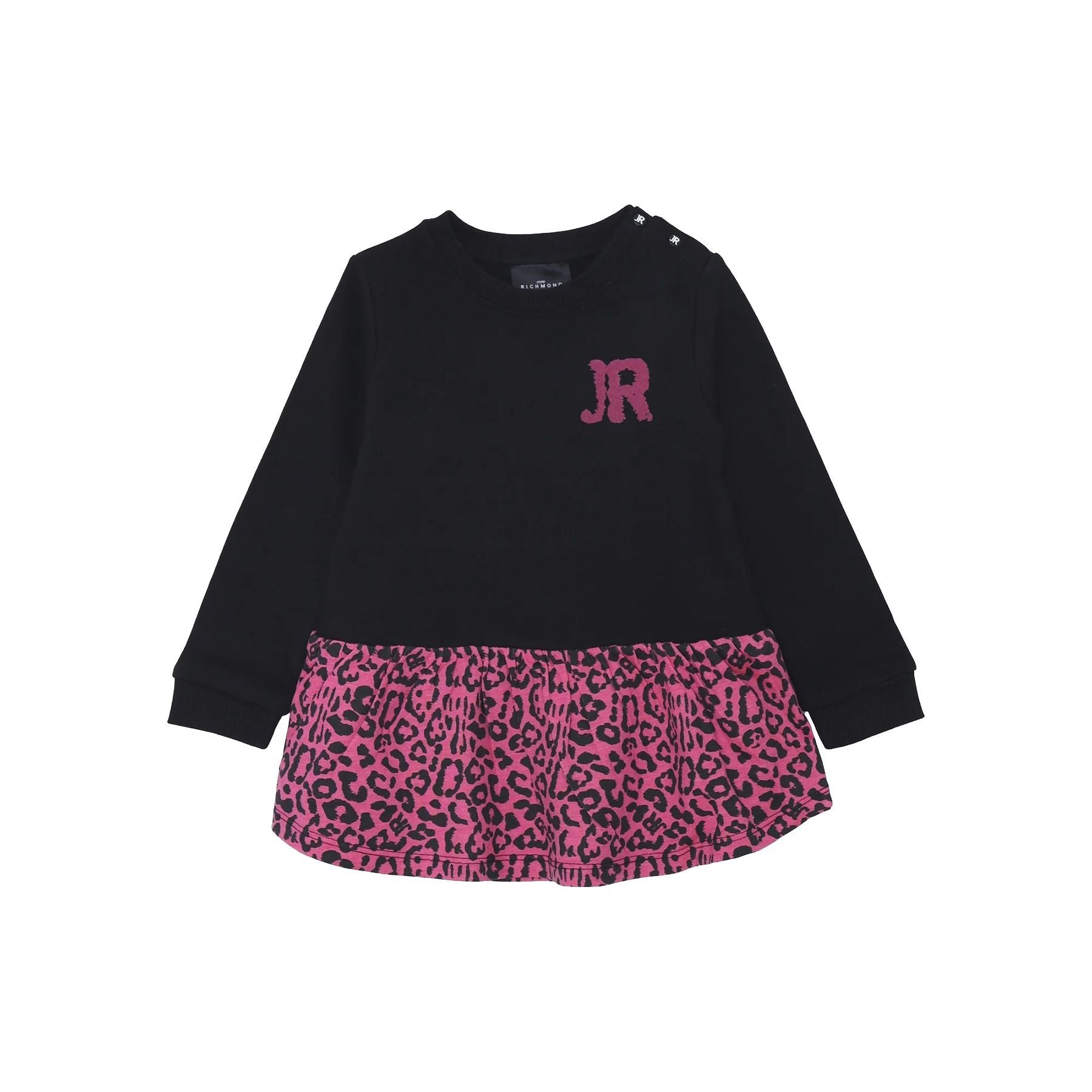 Richmond Black and Fuchsia Sweatshirt Dress