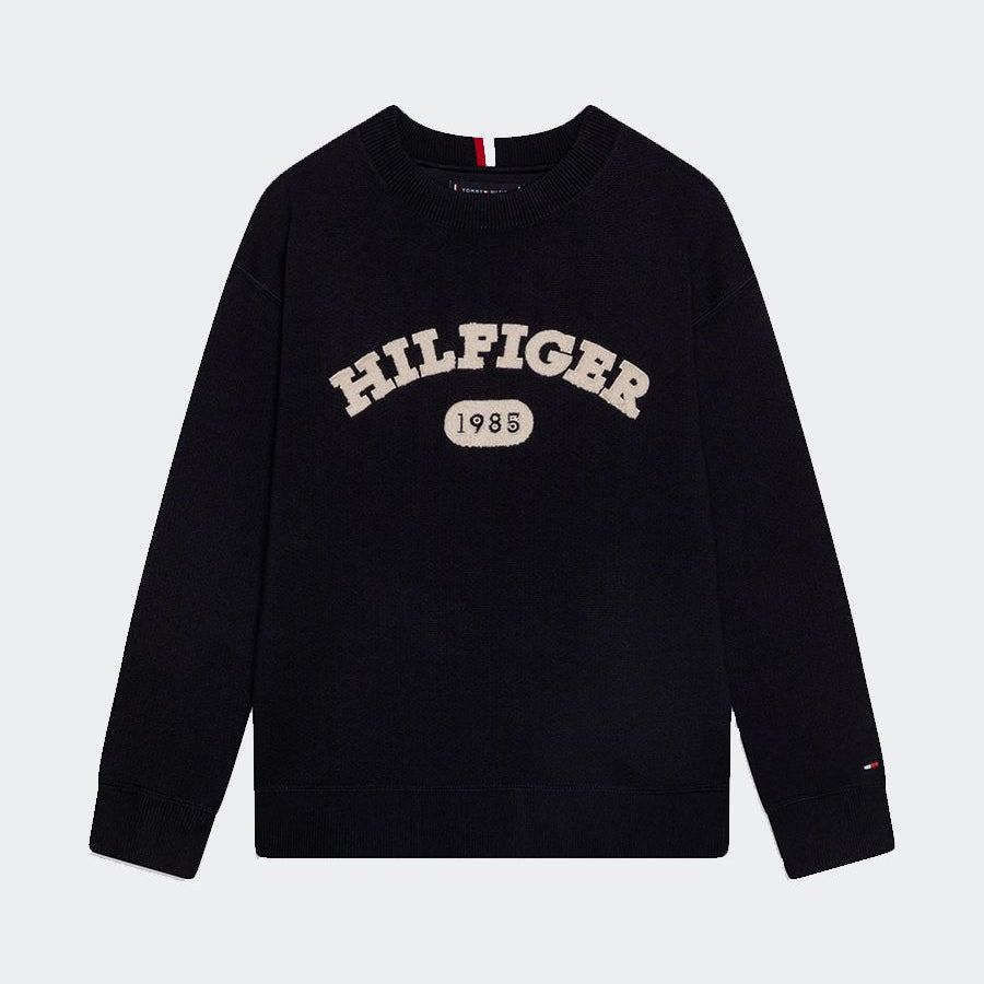 Tommy Hilfiger Knitted Sweater with Textured Finish and Embroidery
