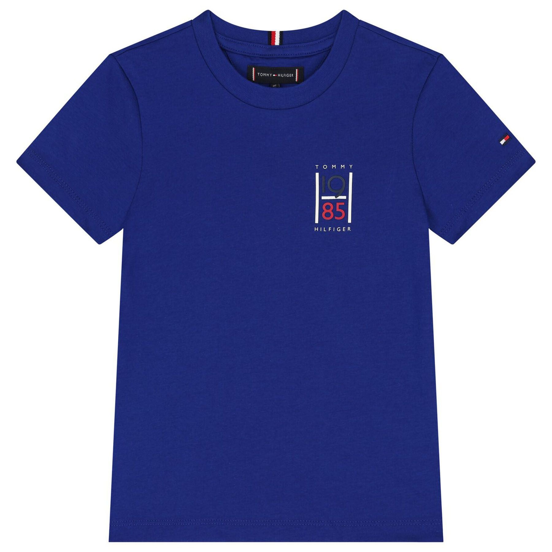 Blue Printed Crew Neck T-Shirt