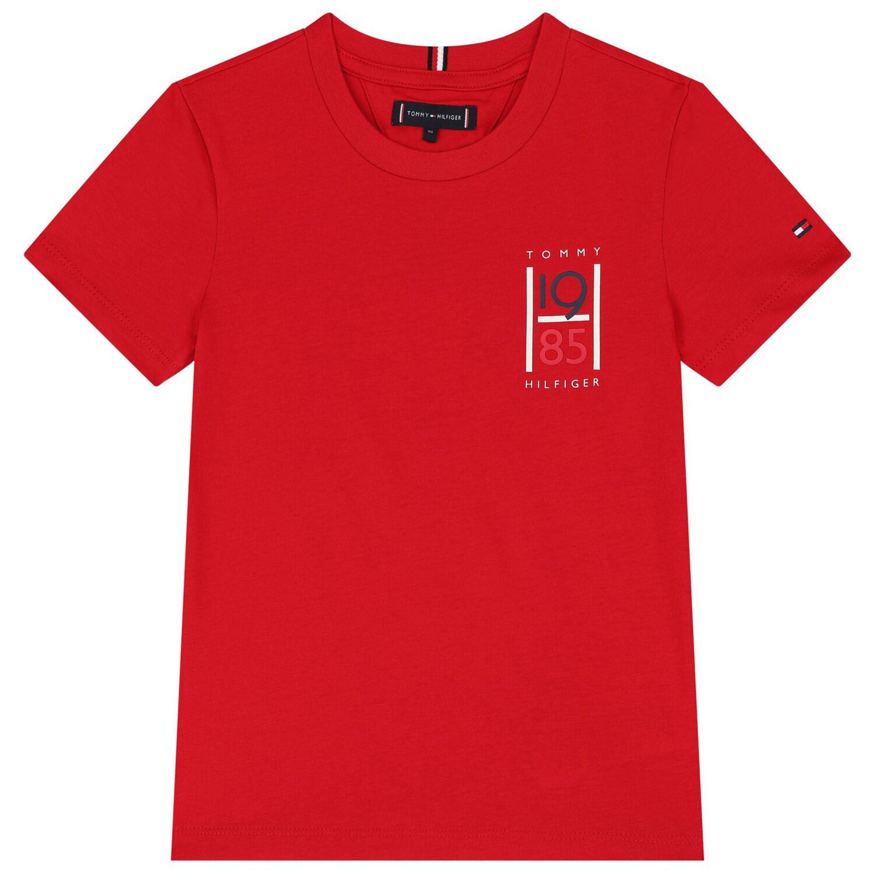 Tommy Hilfiger Red Printed Crew Neck T-Shirt