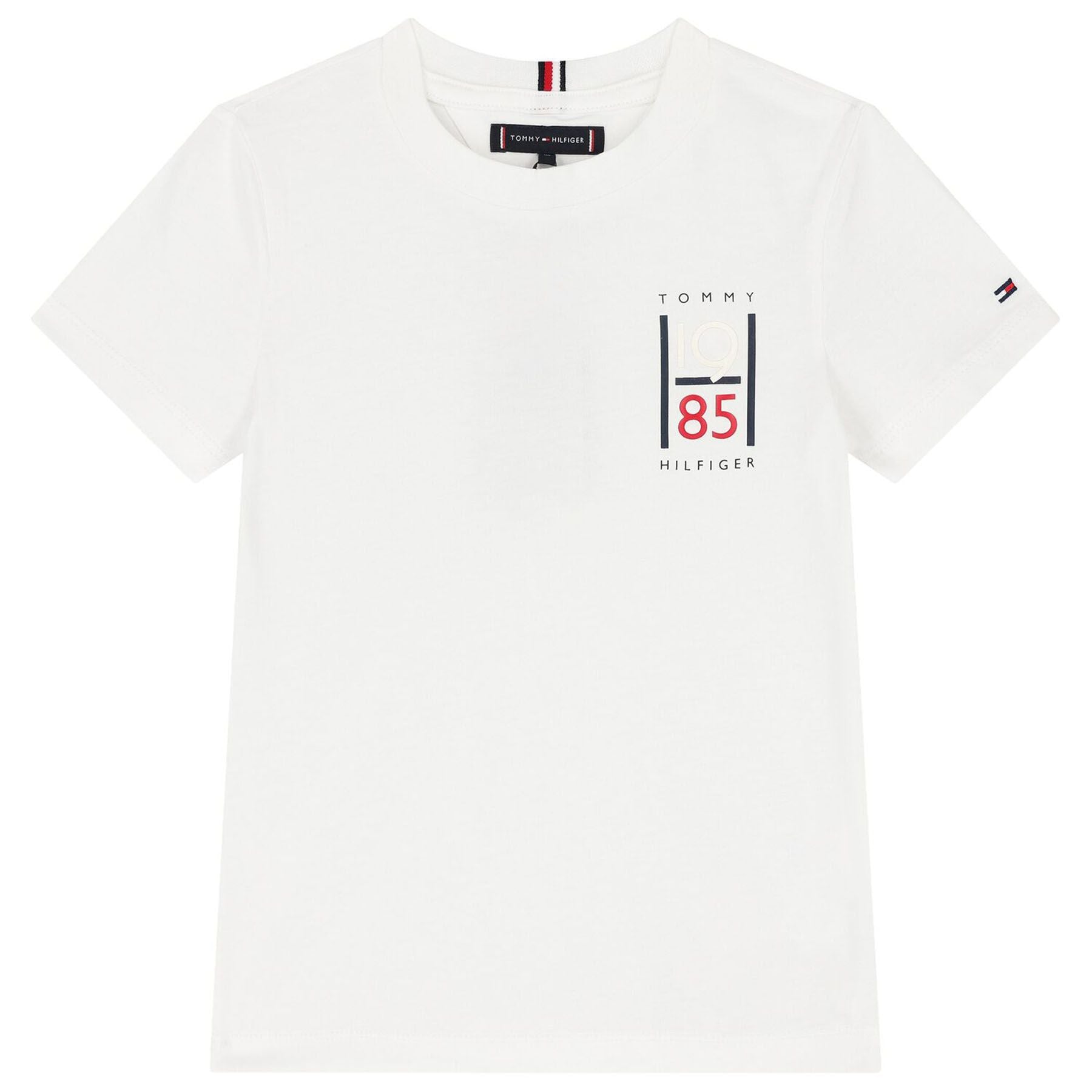 Tommy Hilfiger White Printed Crew Neck T-Shirt