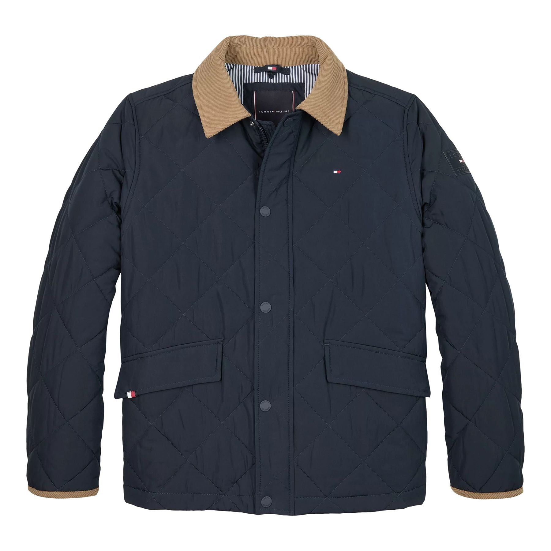 Tommy Hilfiger Blue Quilted Jacket with Contrast Collar