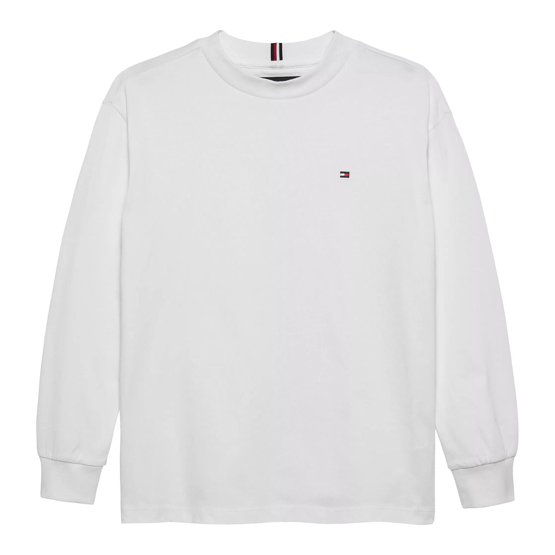 Essential white crew neck T-shirt with mini logo