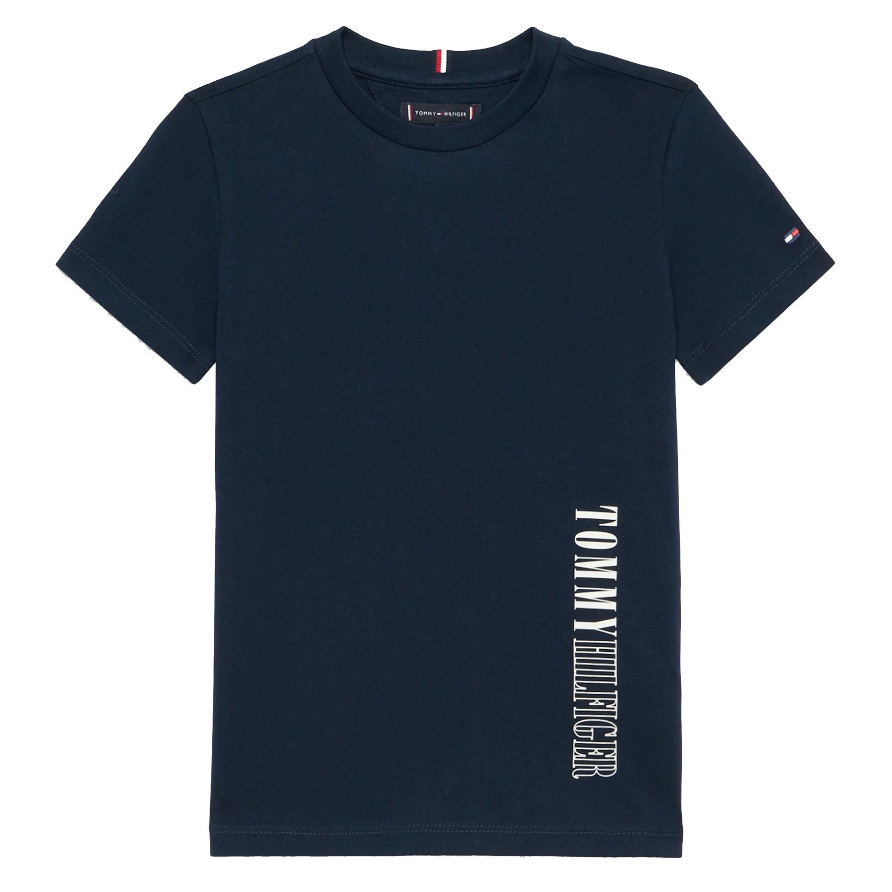 Tommy Hilfiger Classic Blue Crew Neck T-Shirt with Embroidered Logo
