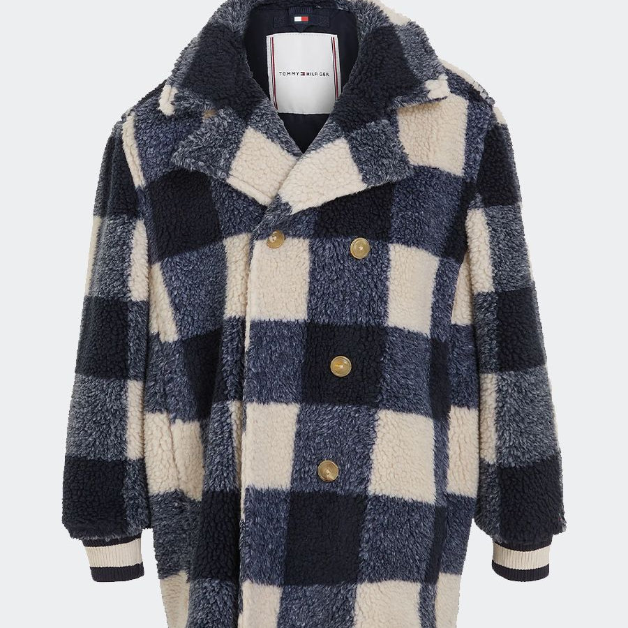 Tommy Hilfiger Checked Teddy Coat