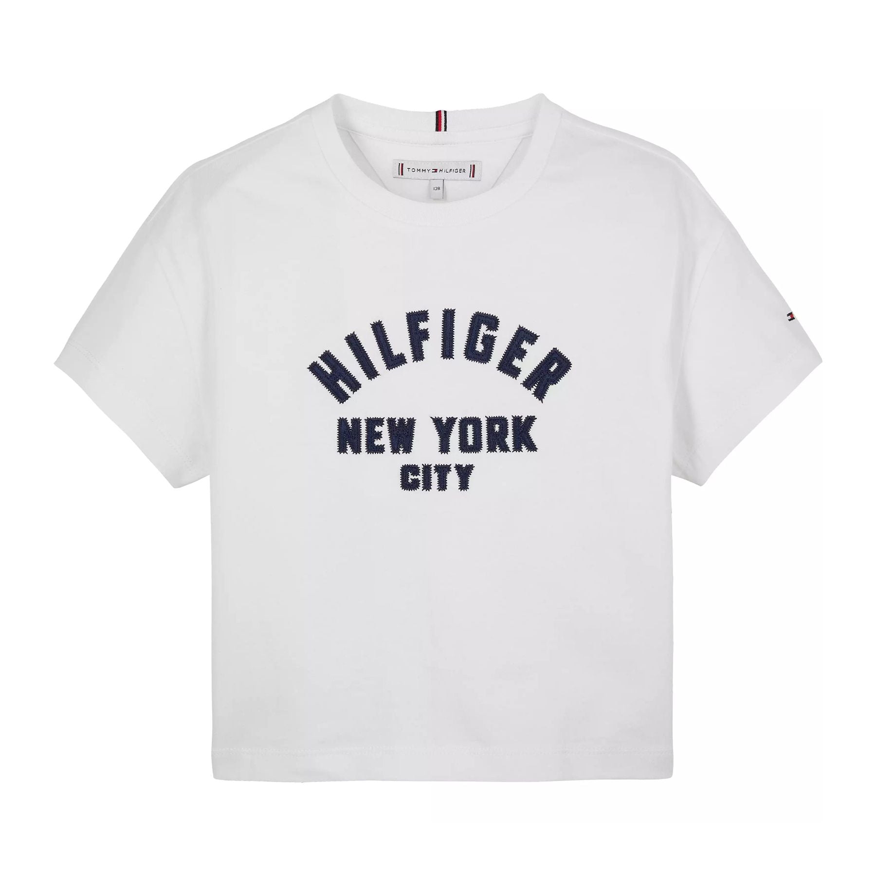 Tommy Hilfiger White T-shirt with Satin Applications