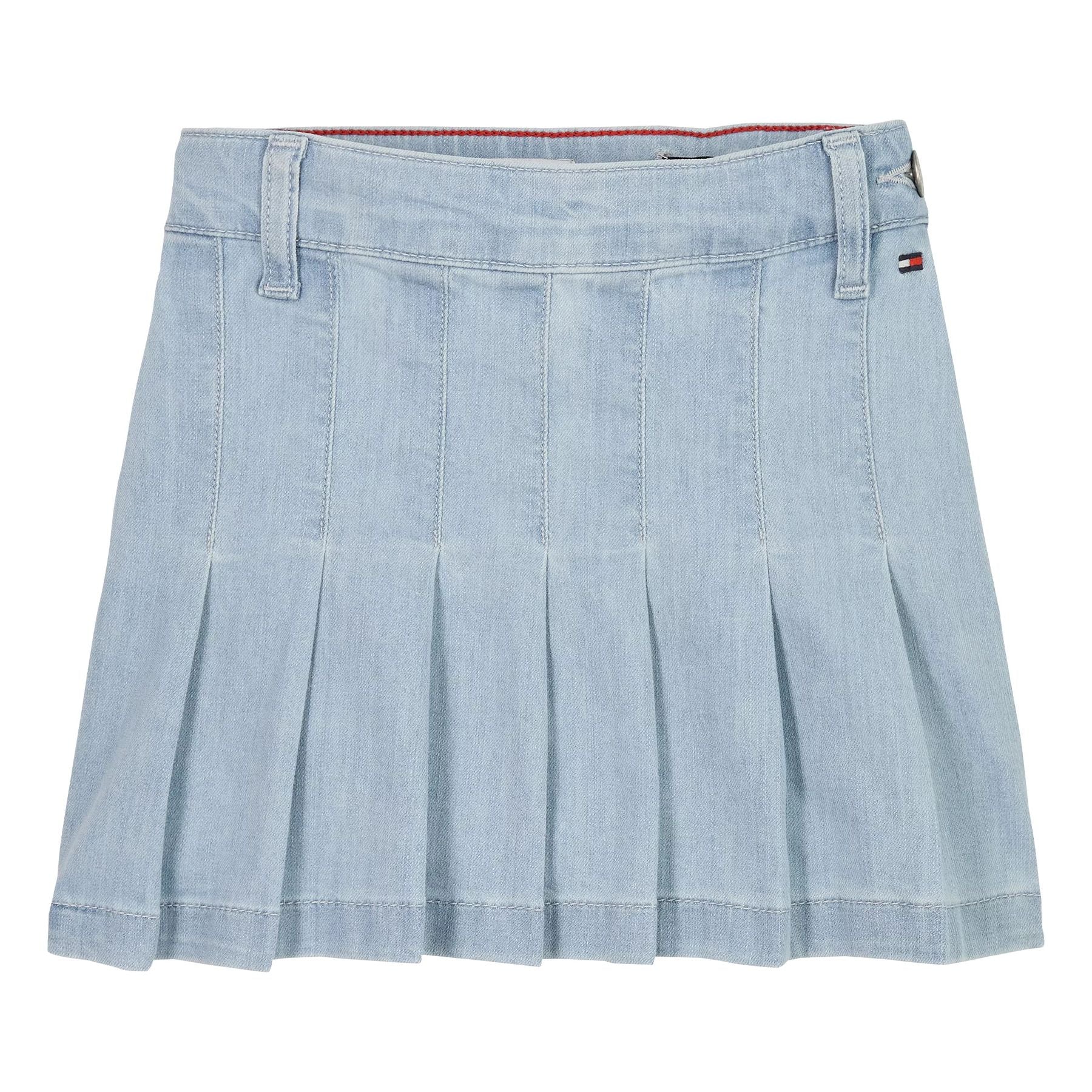 Tommy Hilfiger Pleated Denim Skirt
