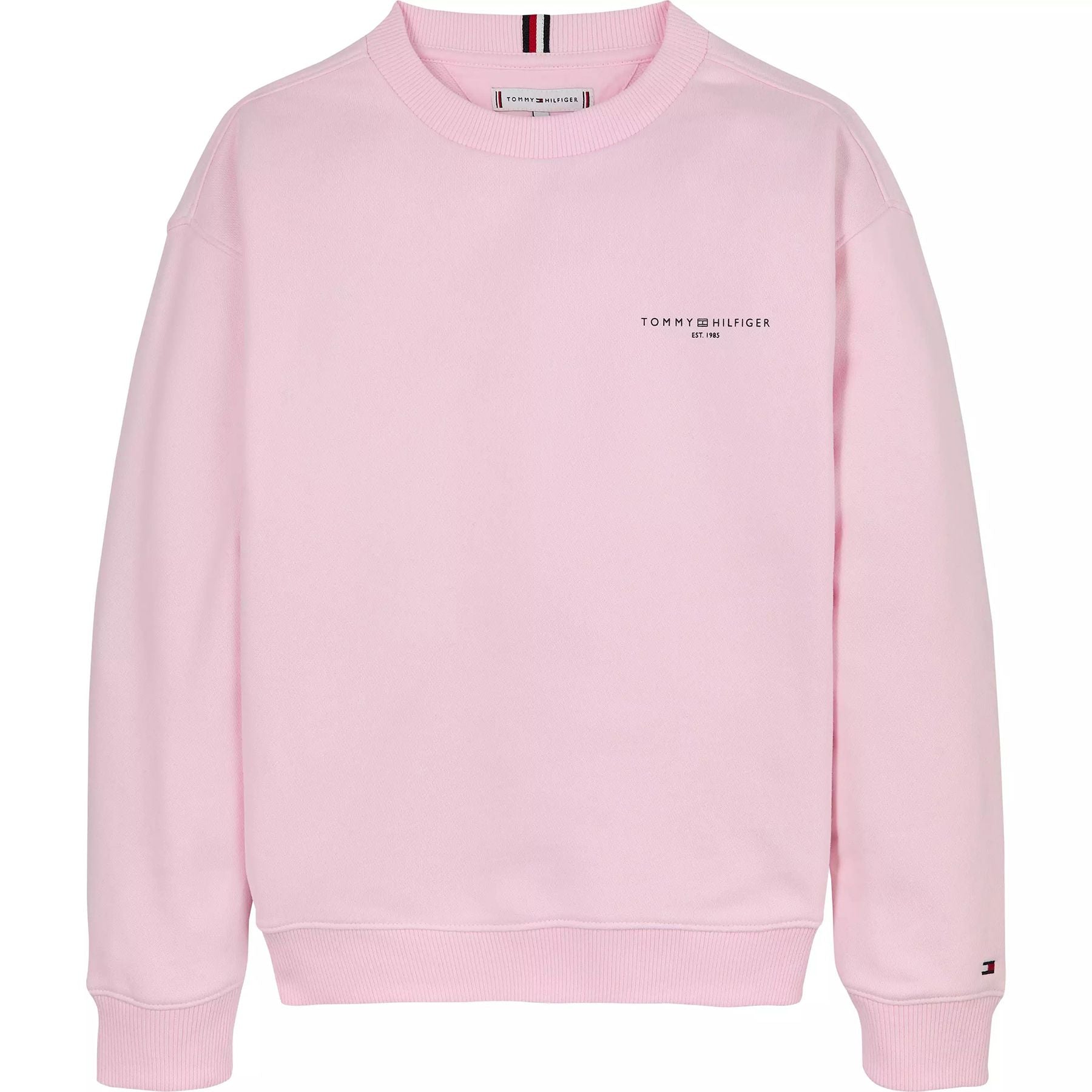 Tommy Hilfiger Pink Crewneck Sweatshirt with Mini Logo