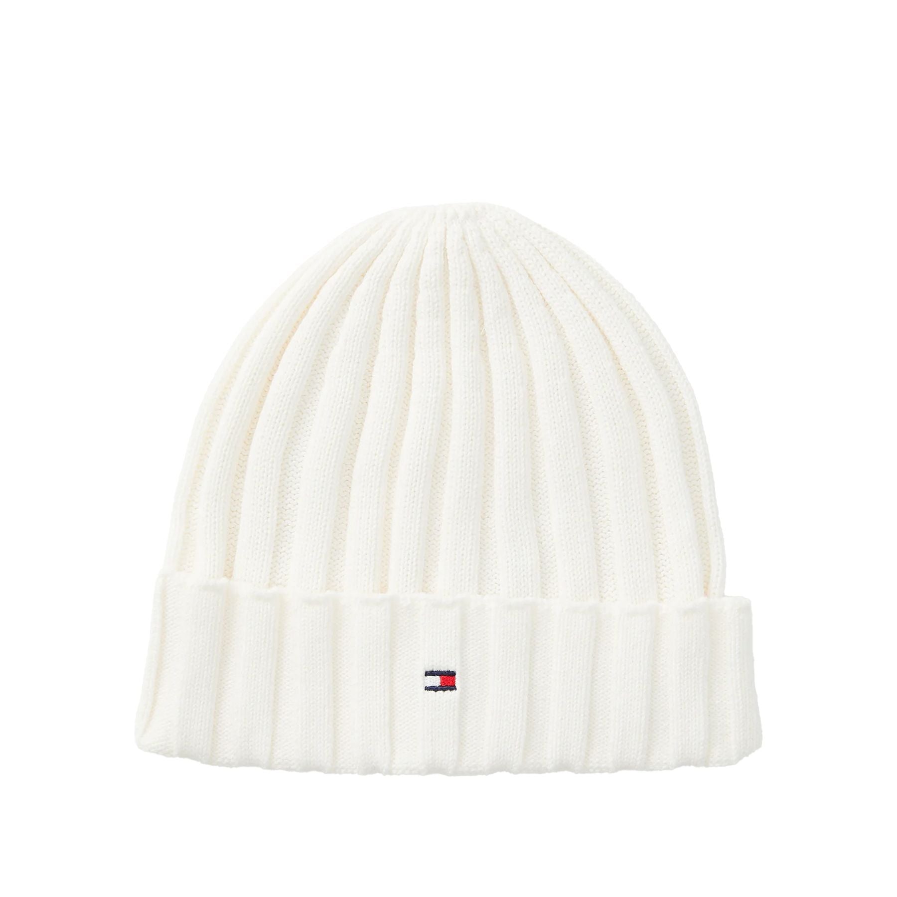 Tommy Hilfiger Milk White Knit Hat with Small Embroidery
