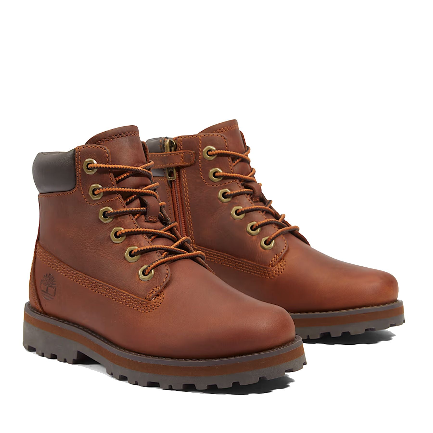 Timberland Brown Lace-Up Amphibian Boots with Logo
