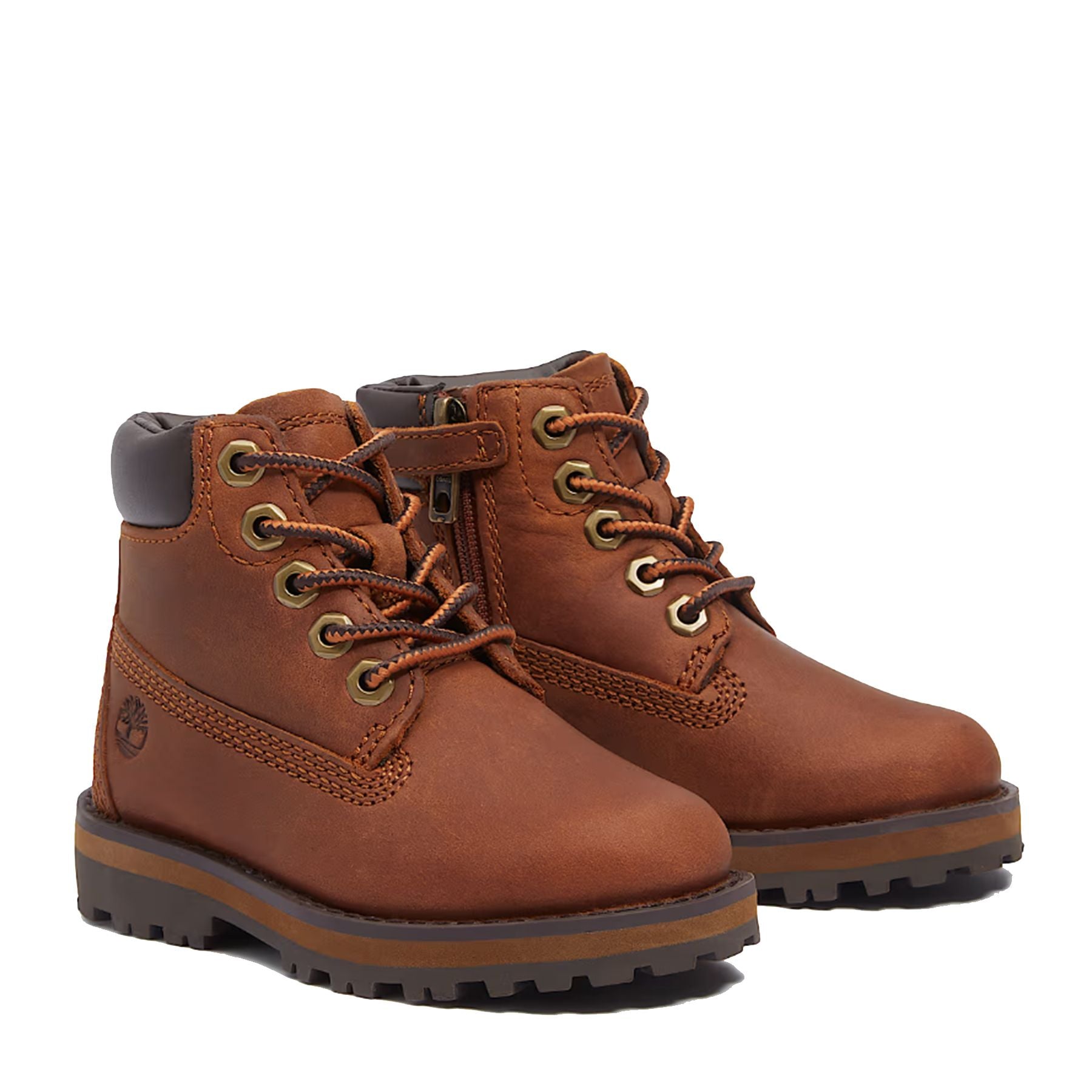 Timberland Brown Lace-Up Amphibian Boots with Logo