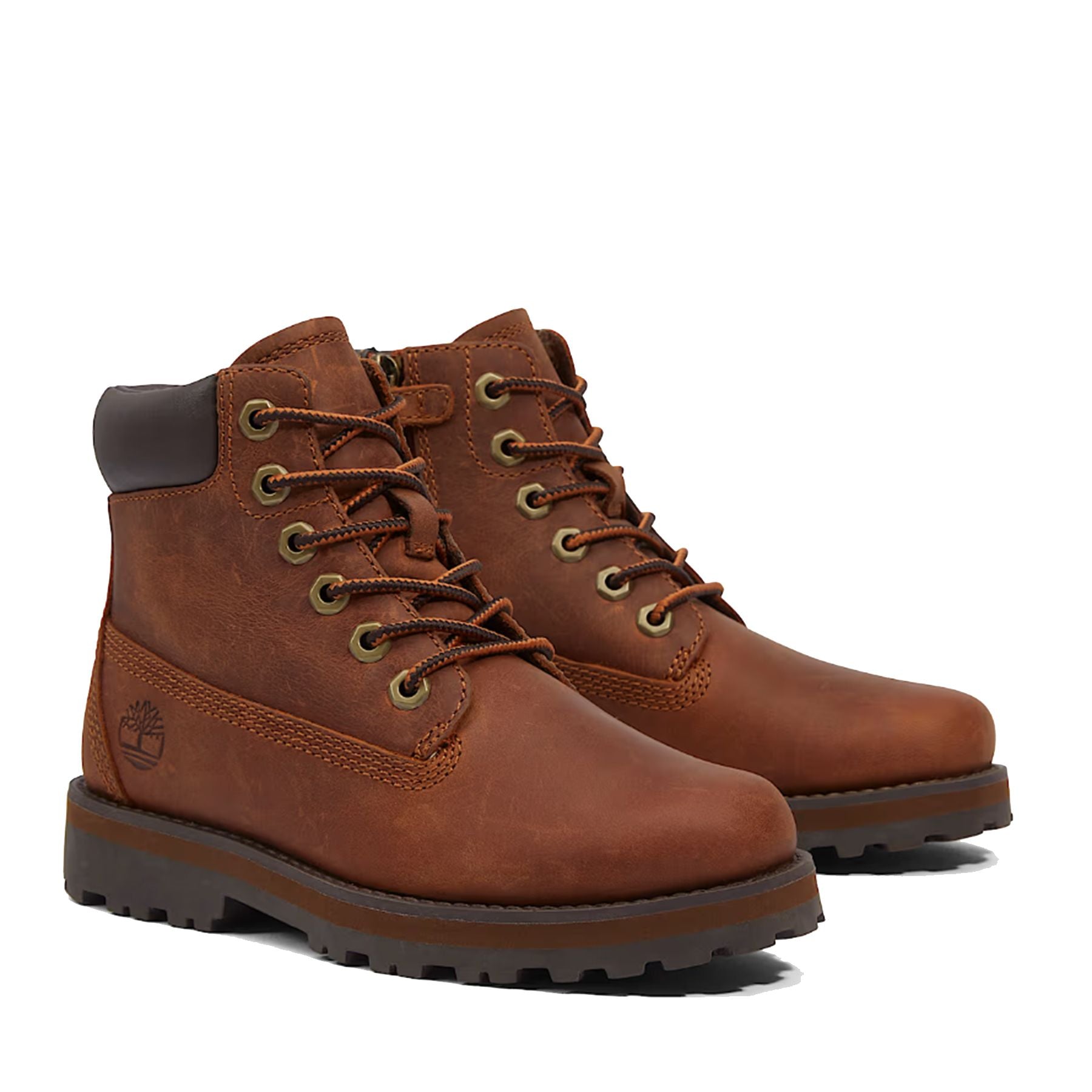 Timberland Brown Lace-Up Amphibian Boots with Logo