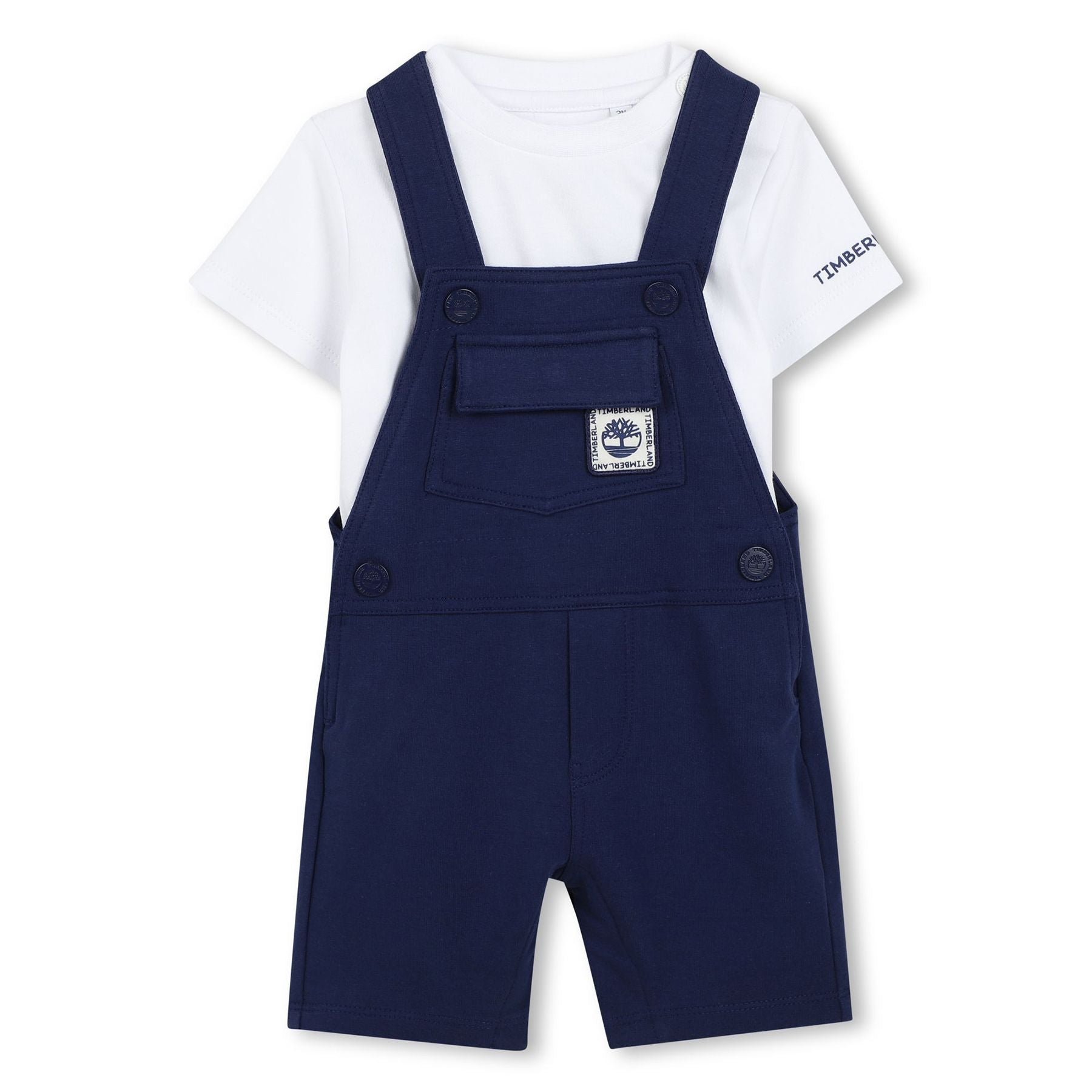 Timberland Organic Cotton Sports T-Shirt and Overalls Set