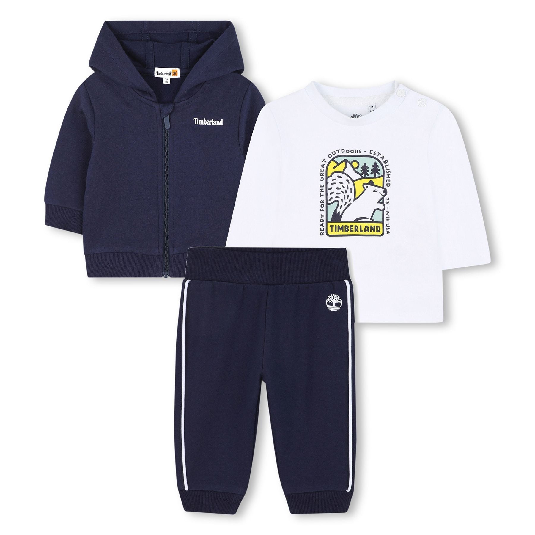 Timberland Sportswear Set with Cardigan, Pants, and Shirt
