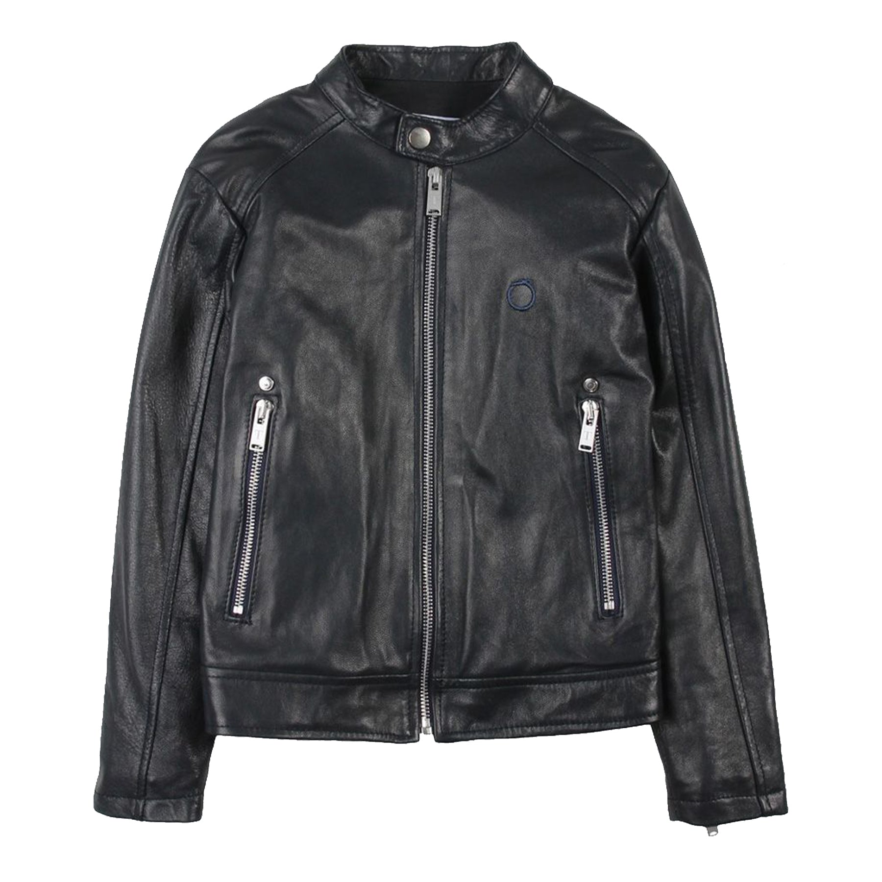 Trussardi Crew Neck Faux Leather Jacket