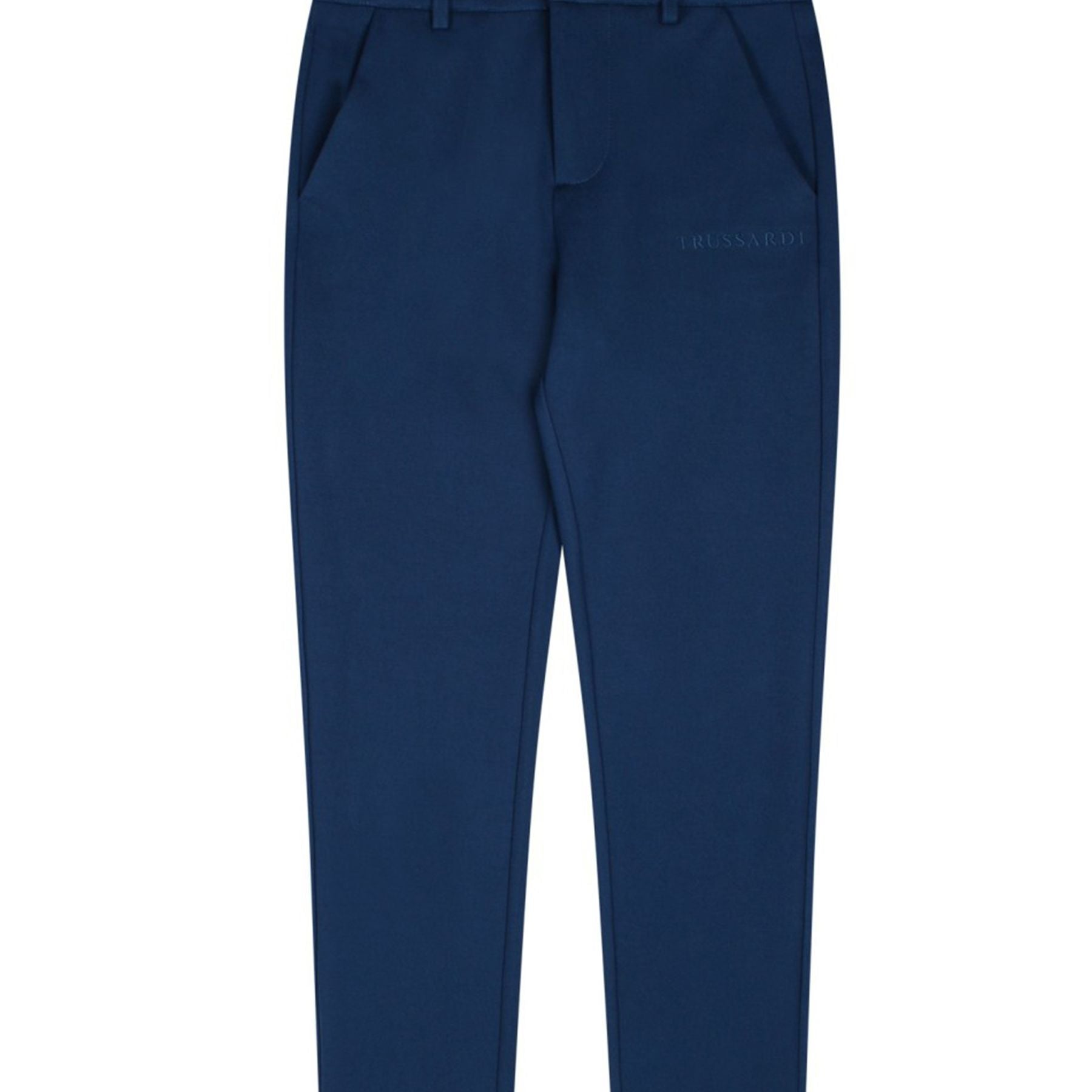Trussardi Solid Color Trousers with Logo Writing