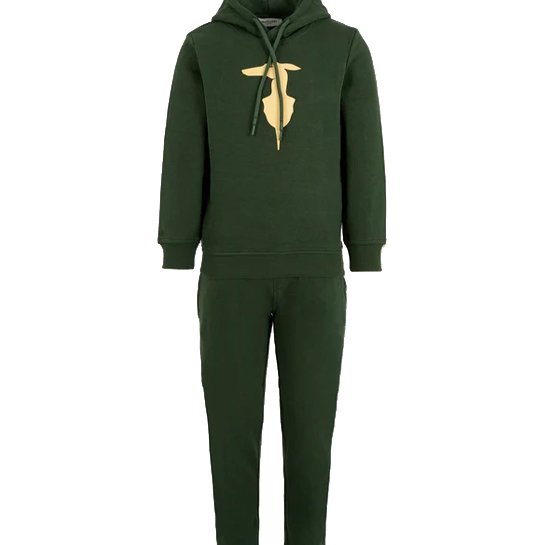 Green crew neck sports suit with trousers