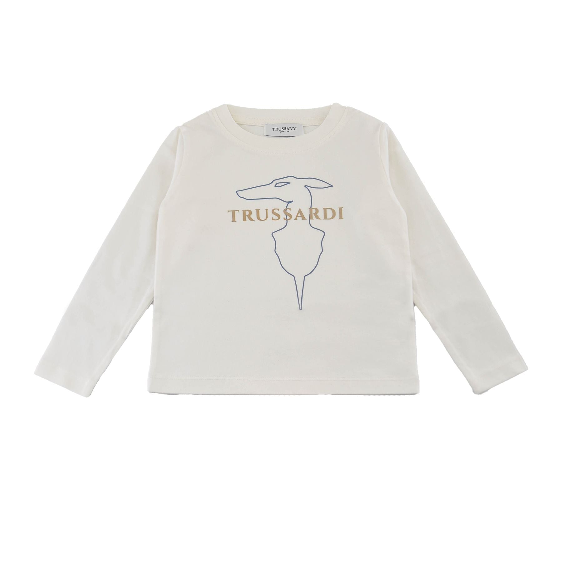 Trussardi White Printed Crew Neck T-Shirt