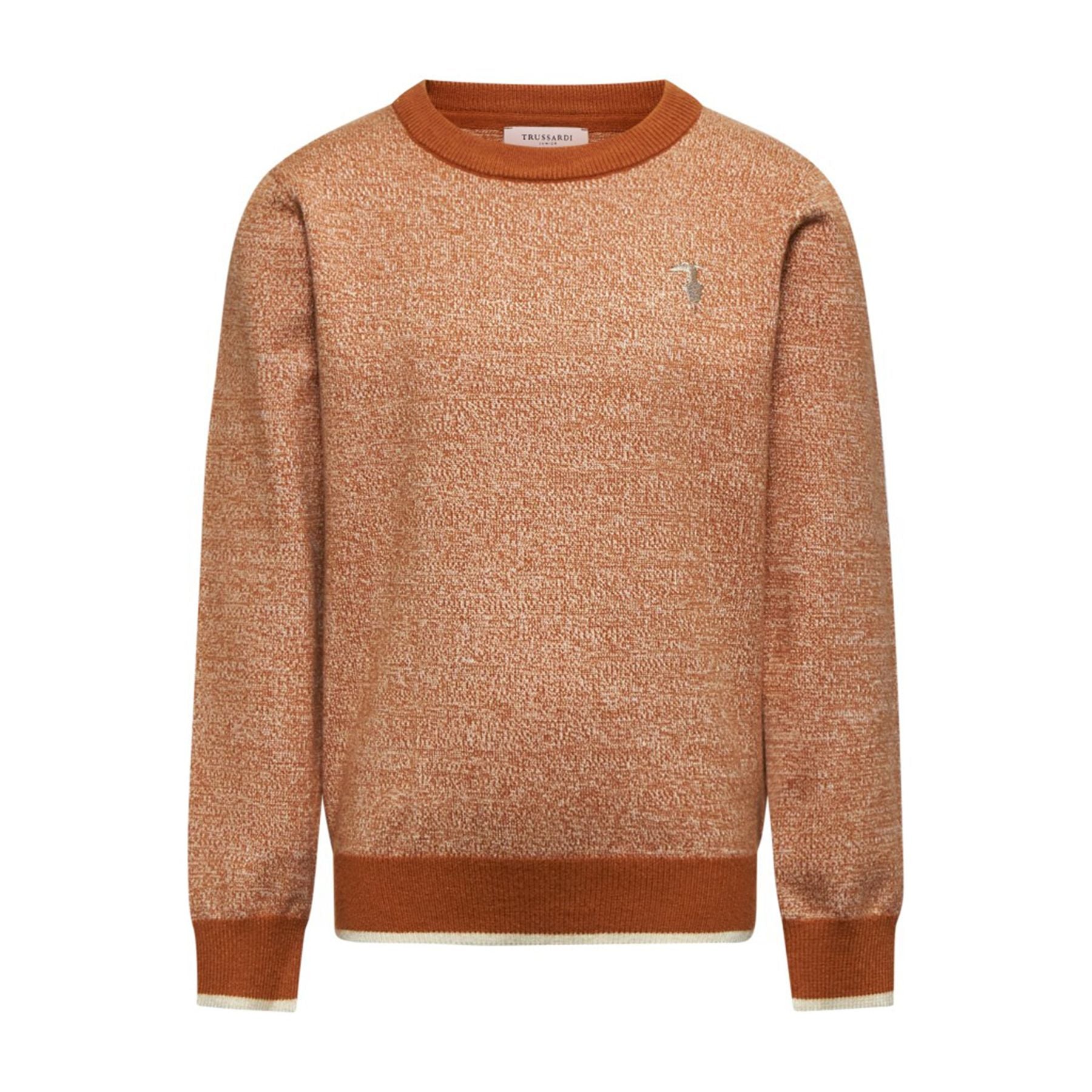 Trussardi Salt and Pepper Crew Neck Sweater Brown White