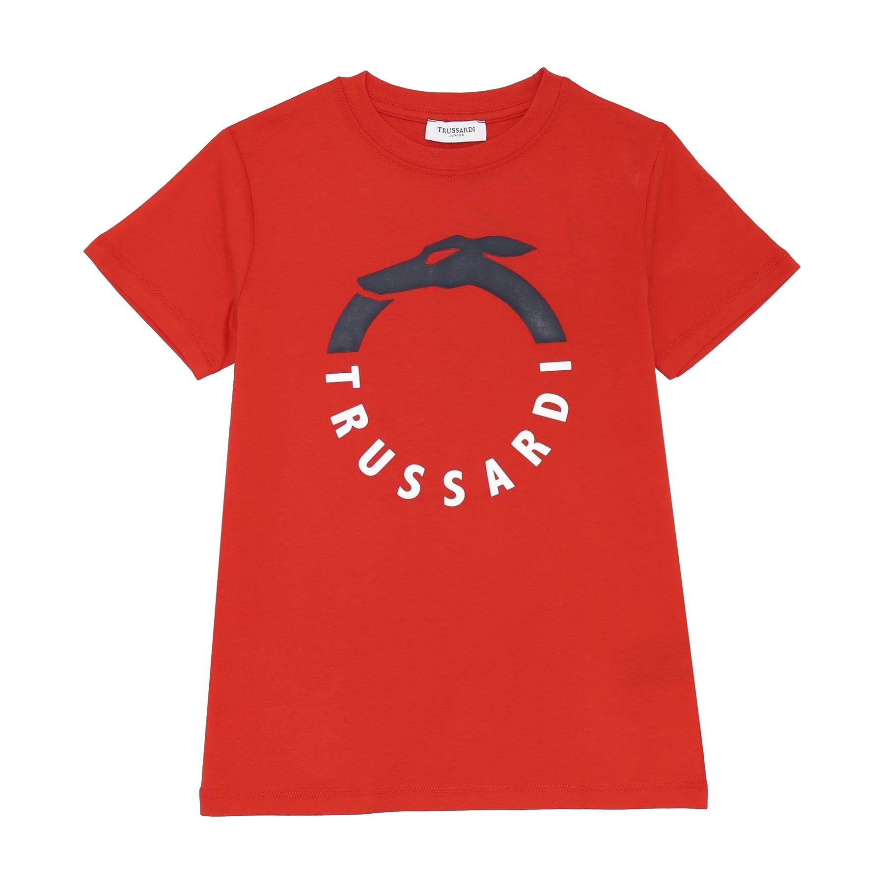 Trussardi Red Crew Neck T-Shirt with Print