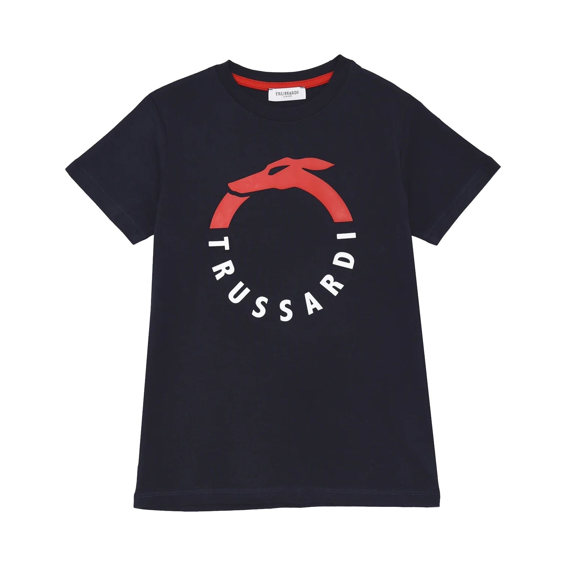 Trussardi Blue Crew Neck T-Shirt with Print