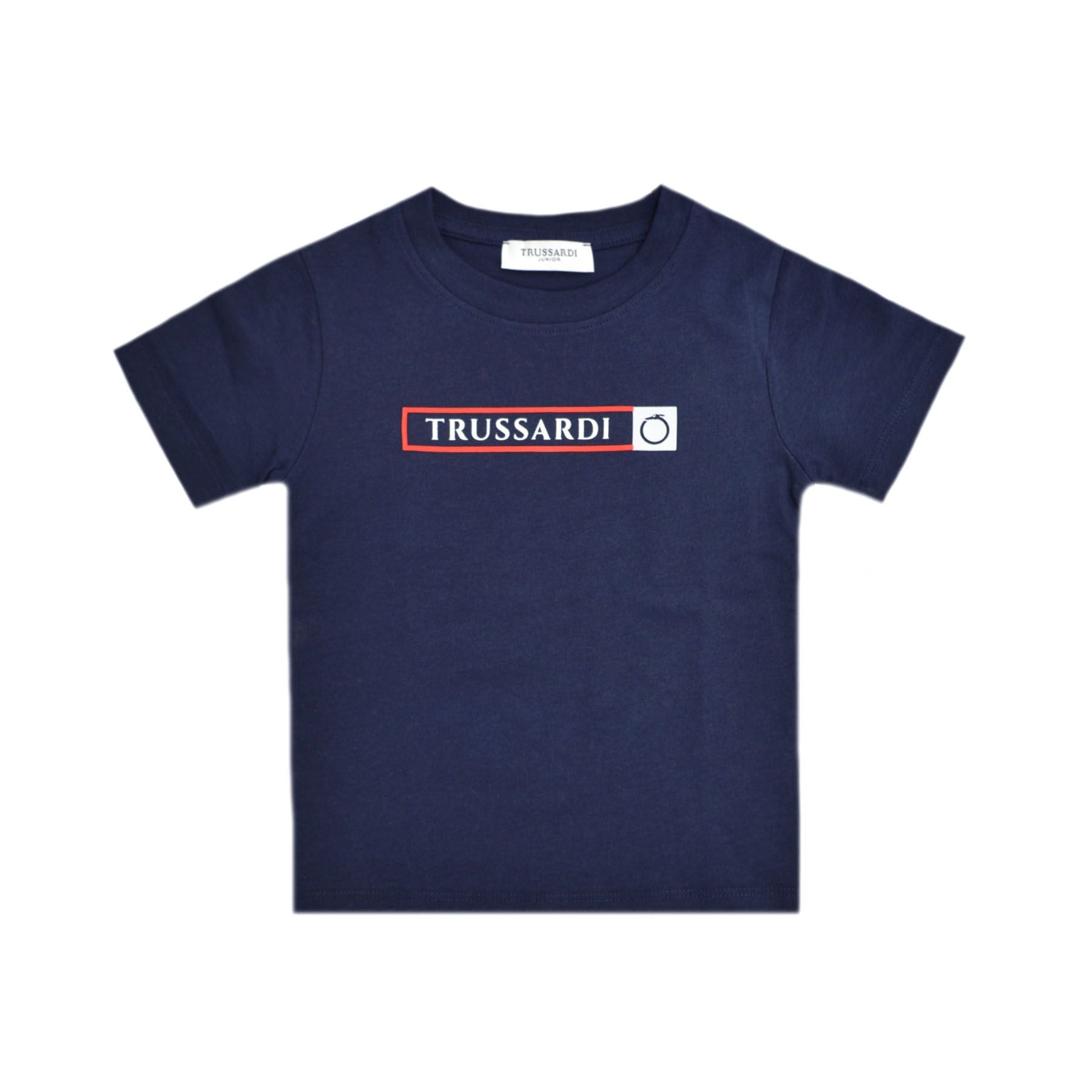 Trussardi Blue Crew Neck T-Shirt with Print