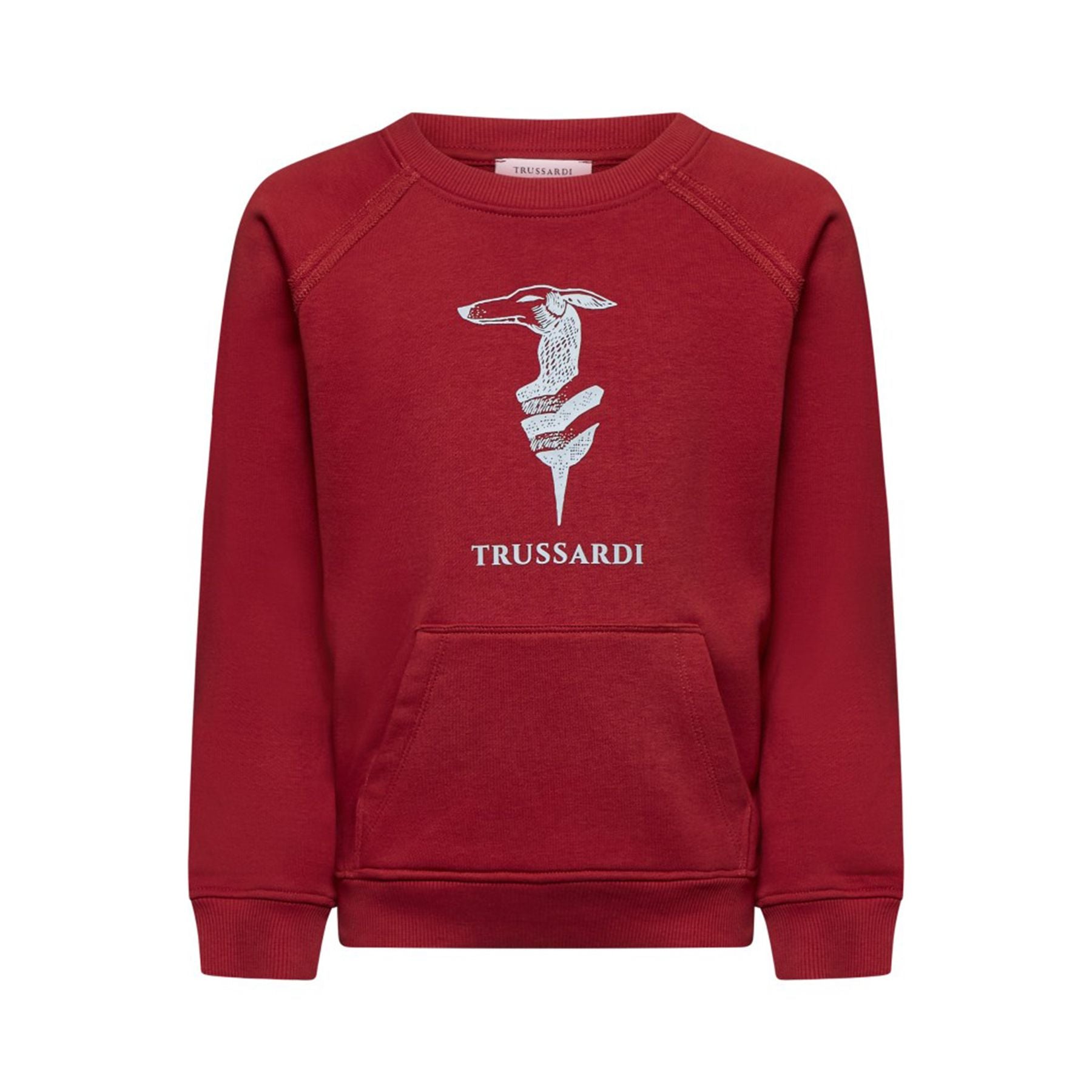Red Crewneck Sweatshirt with Logo