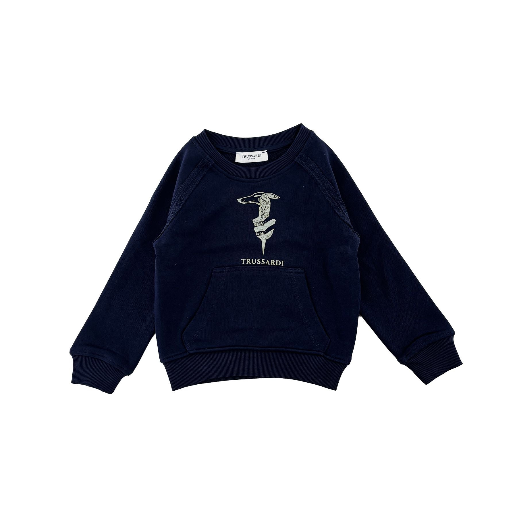 Trussardi Blue Crewneck Sweatshirt with Logo