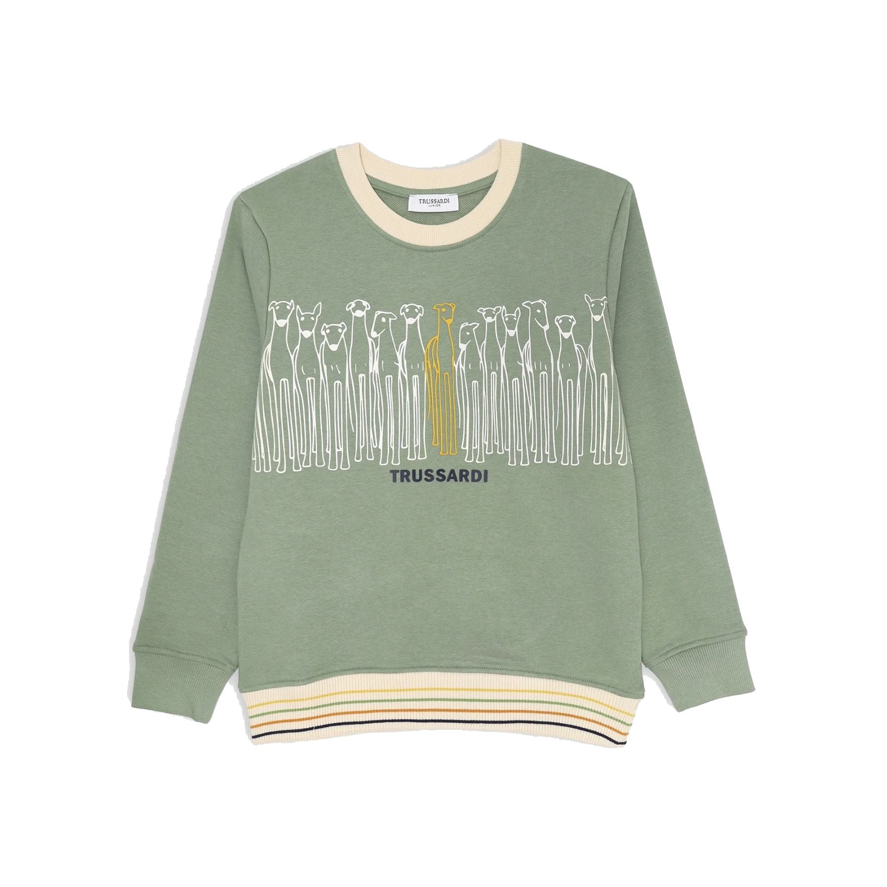 Trussardi Crewneck Sweatshirt in Lightweight Cotton with Print
