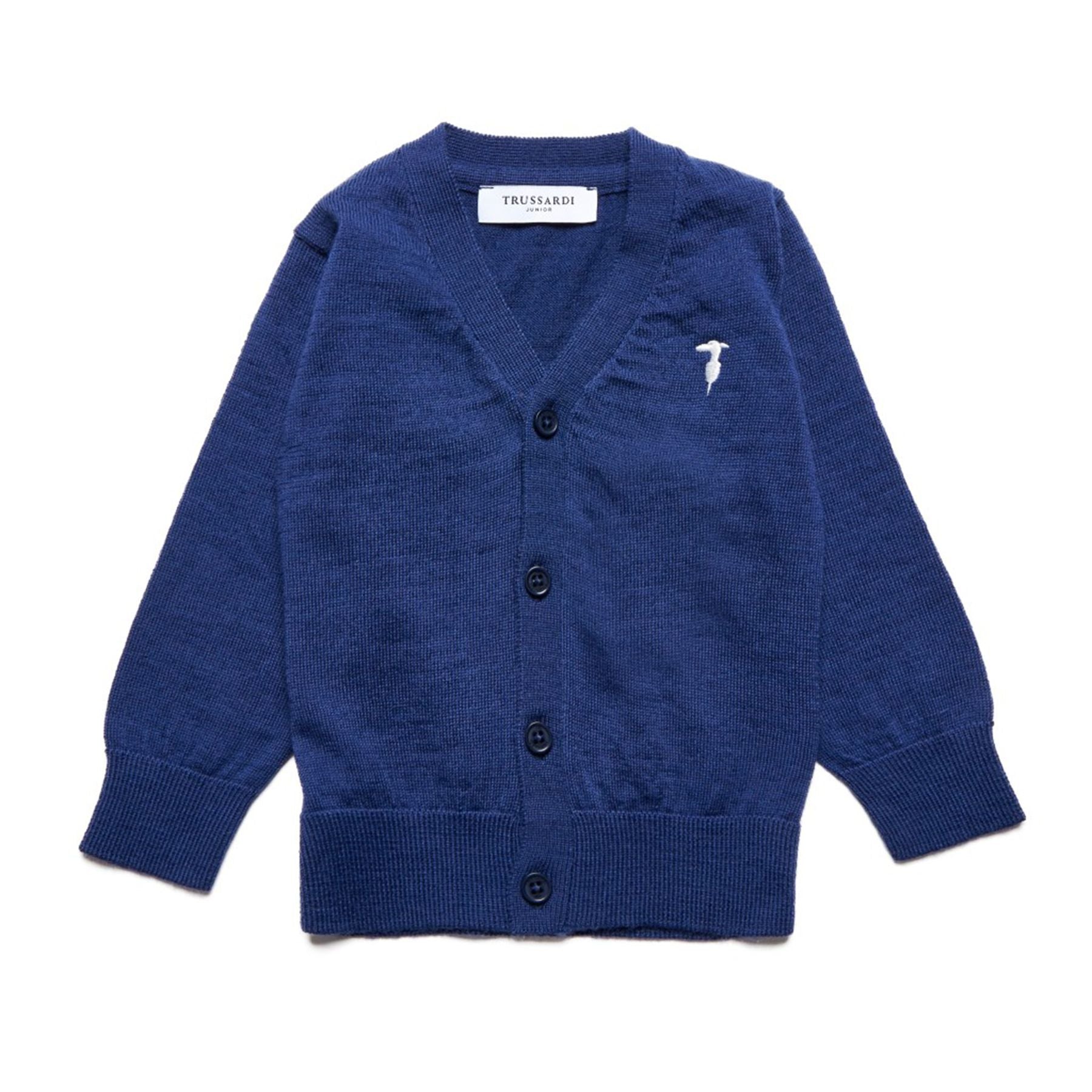 Classic solid blue baby sweater