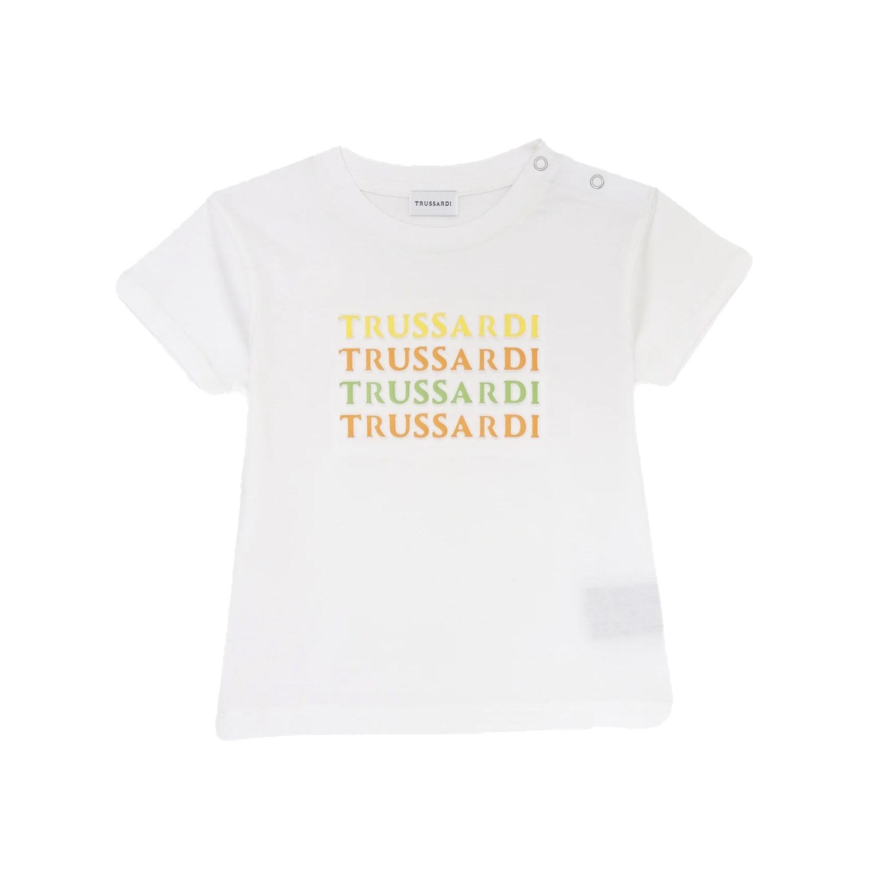 Trussardi White Crew Neck T-Shirt with Print
