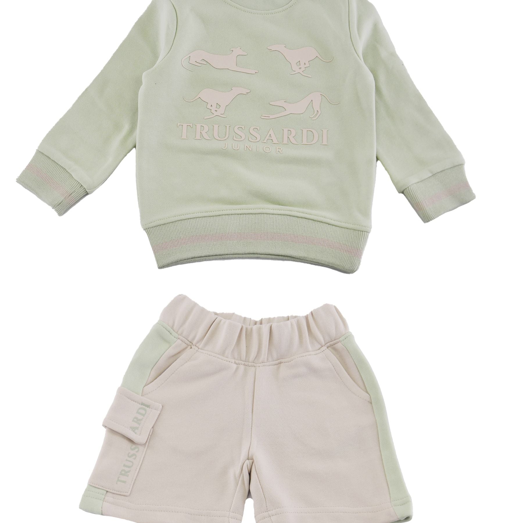 Trussardi Lightweight Sportswear Set with Sweatshirt and Bermuda Shorts